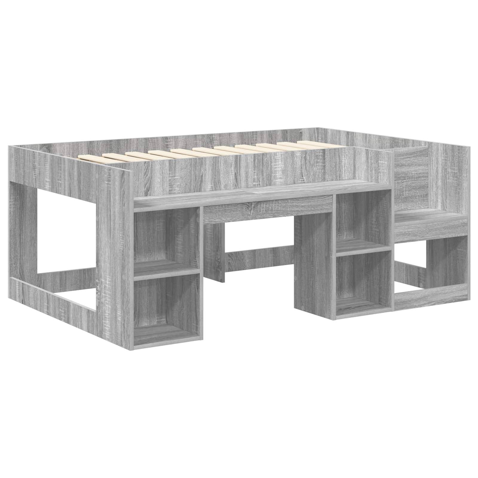 vidaXL Kinderbettgestell mit Stauraum Grau Sonoma 80 x 160 cm