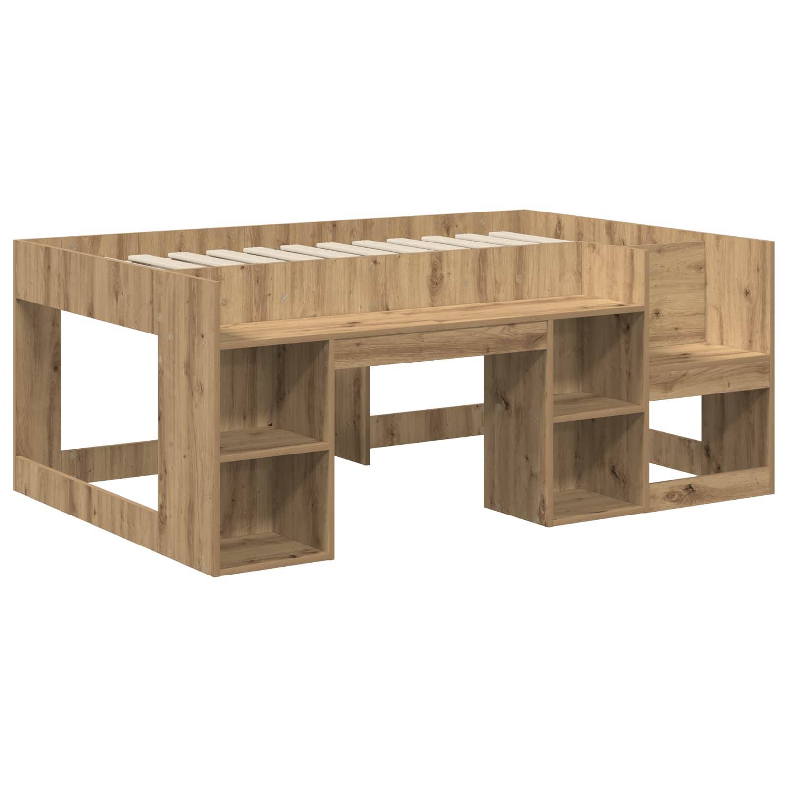vidaXL Kinderbettgestell mit Stauraum Artisan-Eiche 80 x 160 cm