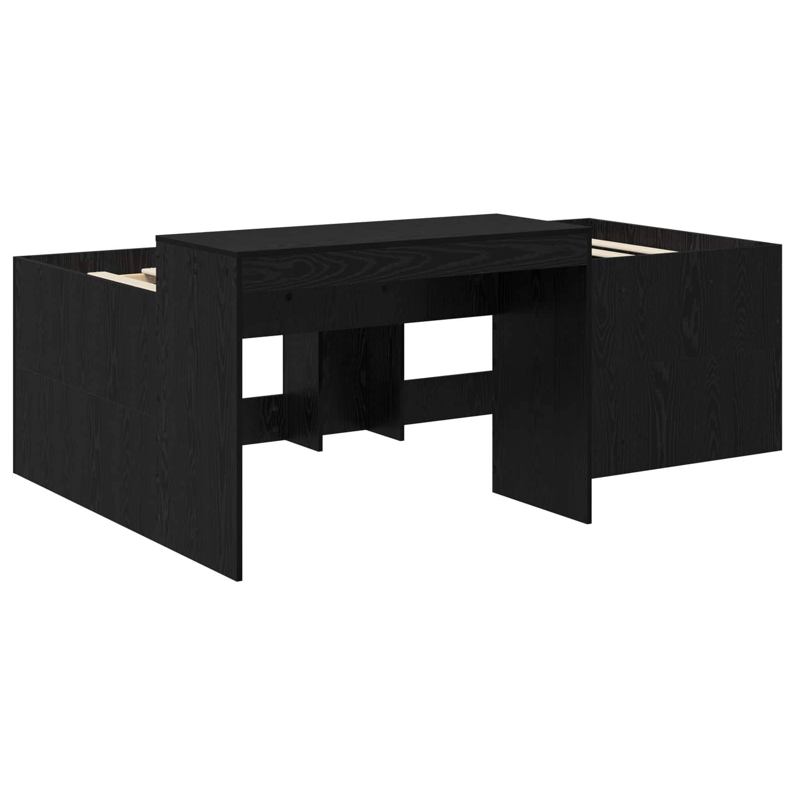 vidaXL Hochbett mit Schreibtisch für Kinder Schwarz 80 x 200 cm