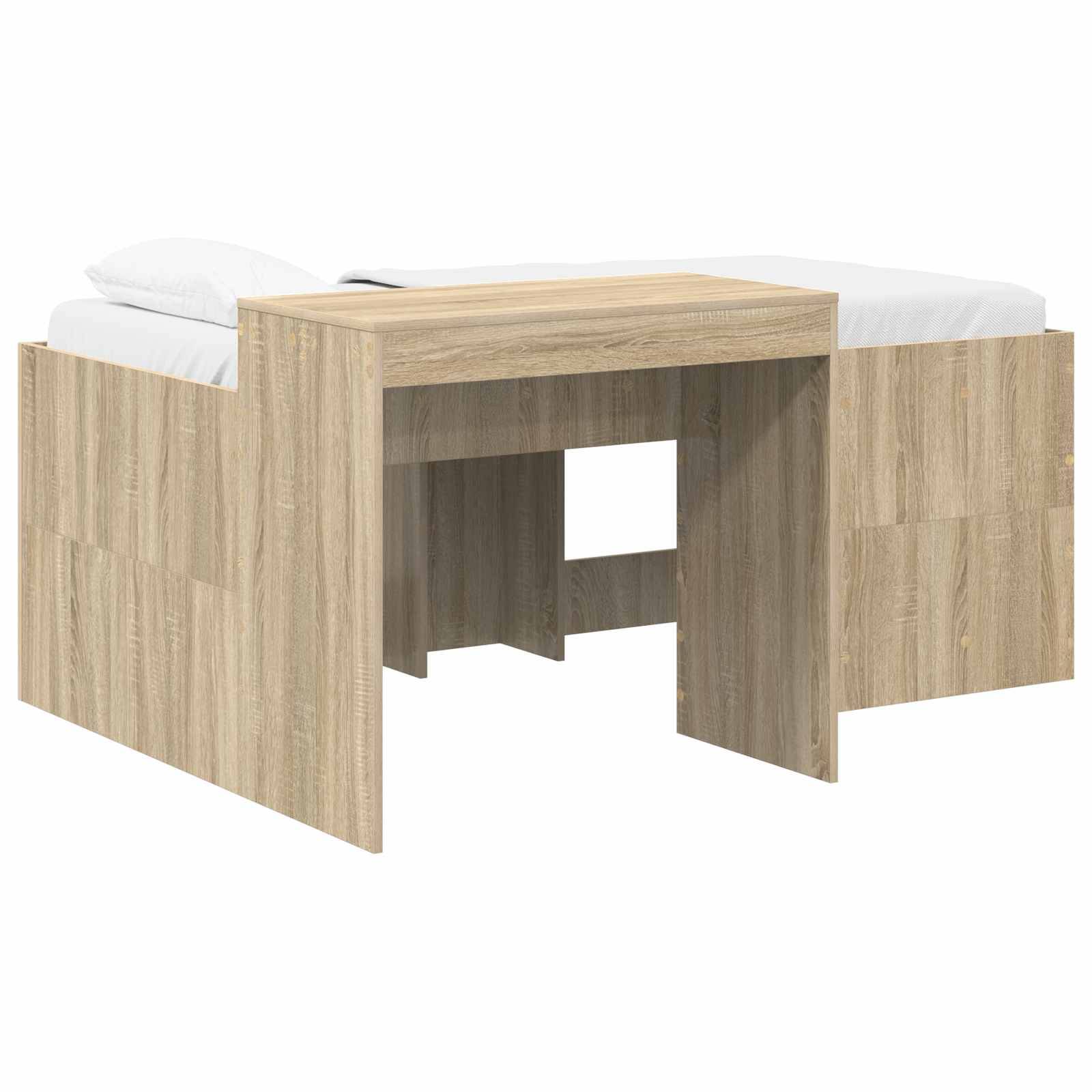 vidaXL Hochbett mit Schreibtisch für Kinder Sonoma-Eiche 80 x 160 cm