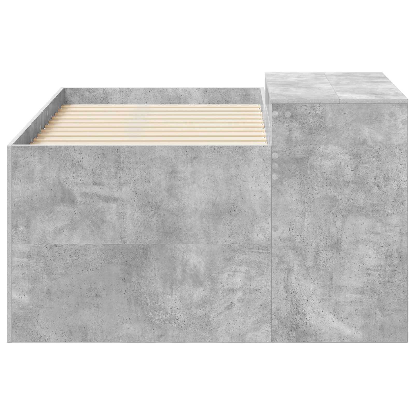 vidaXL Hochbett mit Schreibtisch für Kinder Betongrau 80 x 160 cm