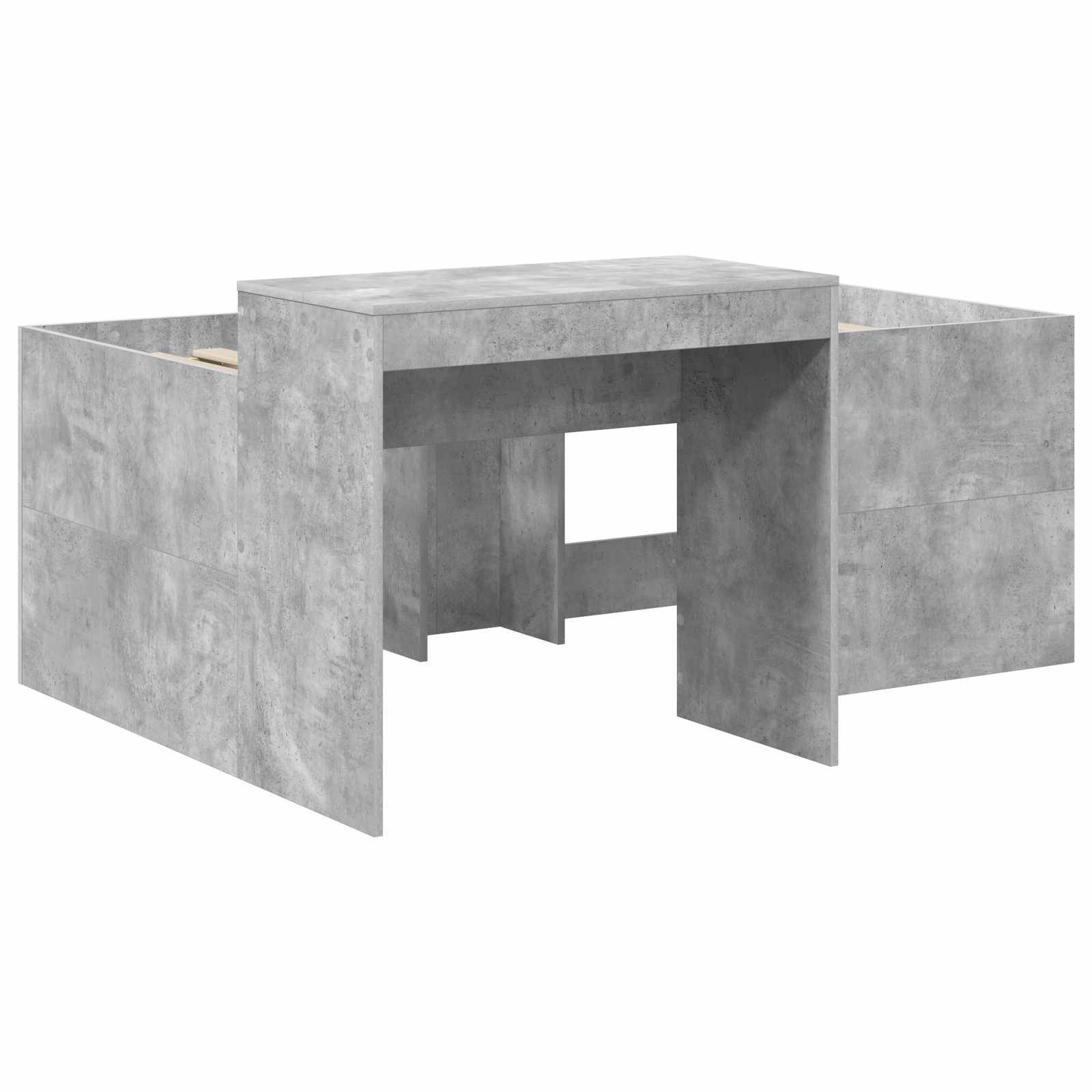 vidaXL Hochbett mit Schreibtisch für Kinder Betongrau 80 x 160 cm