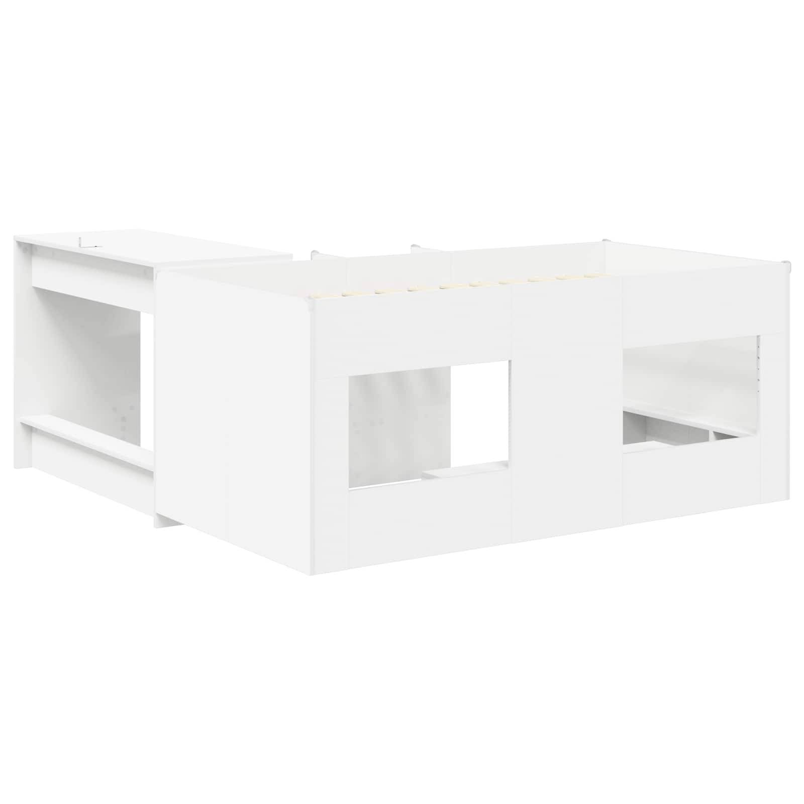 vidaXL Hochbett mit Schreibtisch für Kinder Weiß 80 x 160 cm