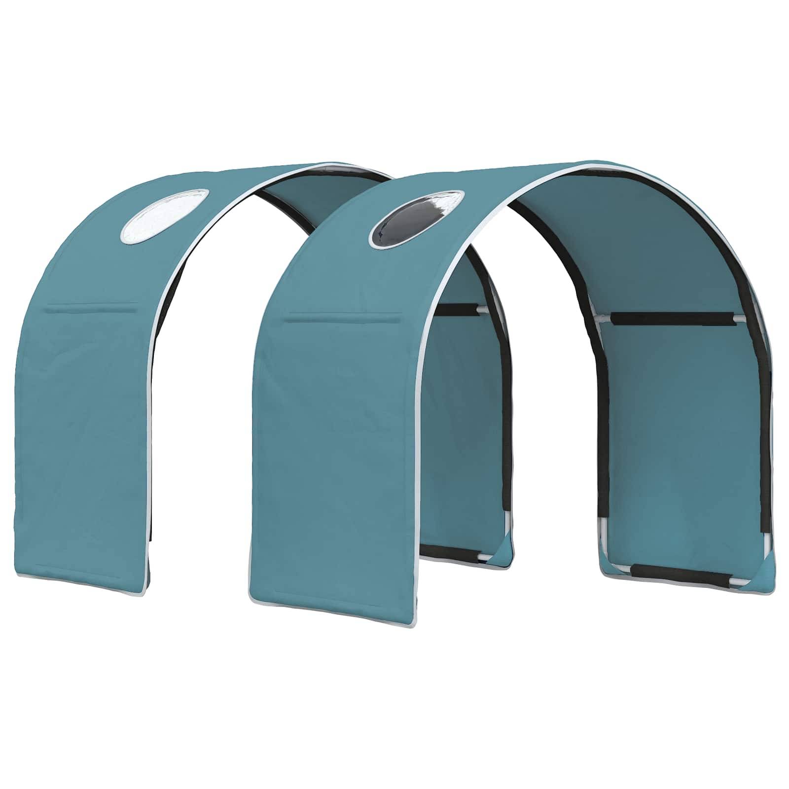 vidaXL Bett mit Tunnel 4 pcs Artisian Eiche und Hellblau Holzwerkstoff