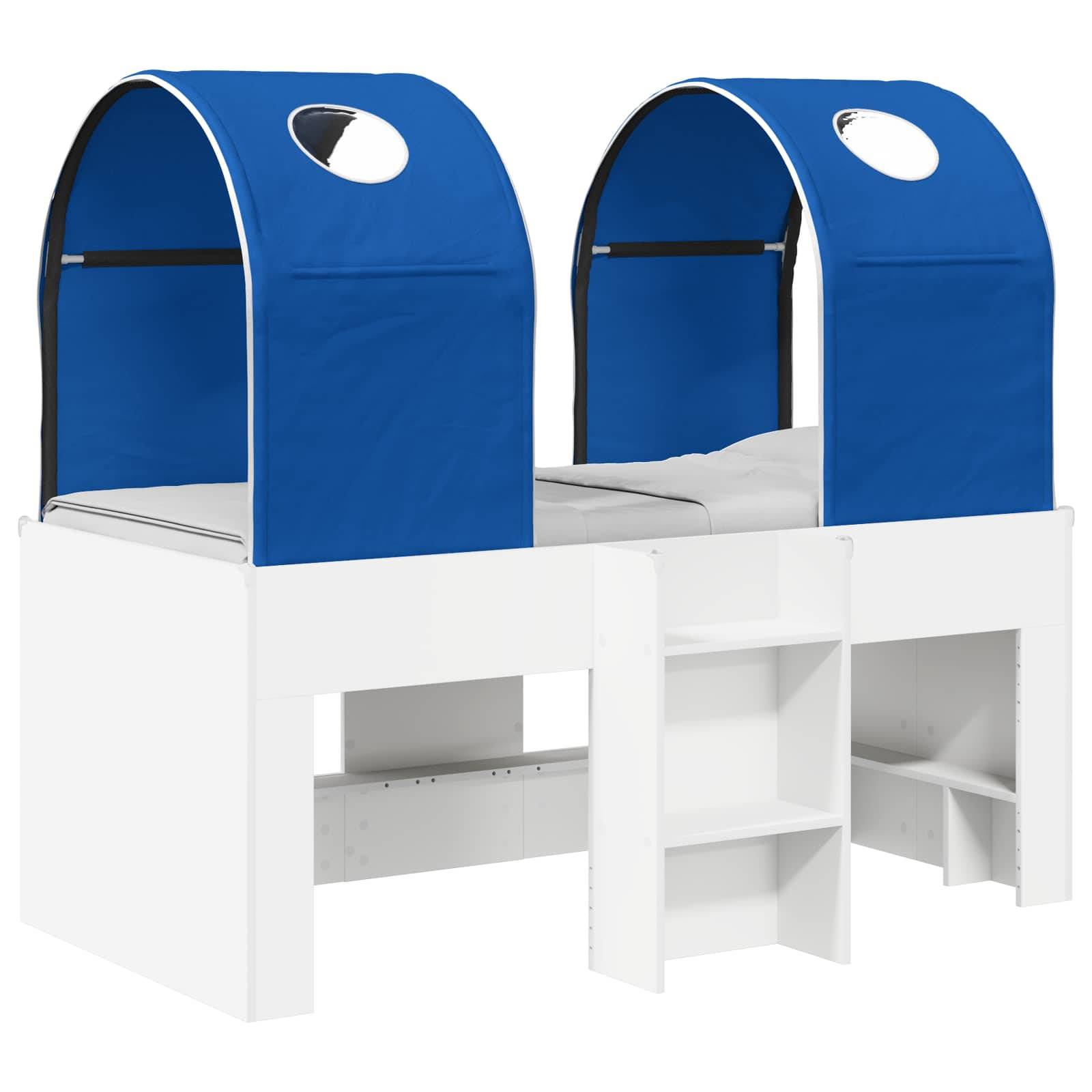 vidaXL Bett mit Tunnel 4 pcs Weiß und Blau Holzwerkstoff