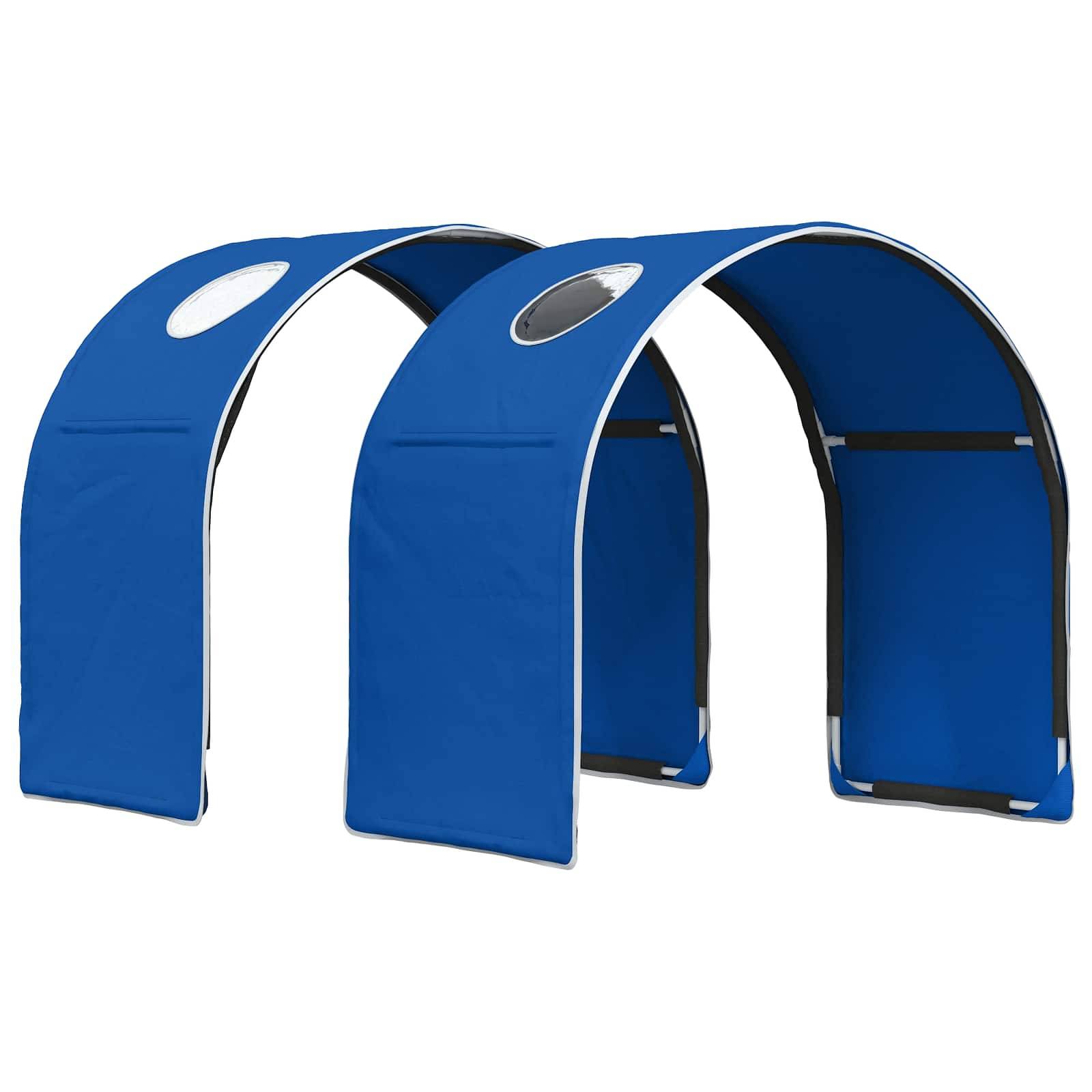 vidaXL Bett mit Tunnel 4 pcs Weiß und Blau Holzwerkstoff