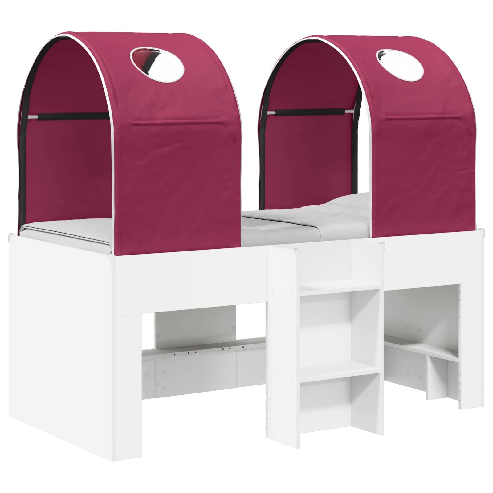 vidaXL Bett mit Tunnel 4 pcs Weiß und Rot Holzwerkstoff