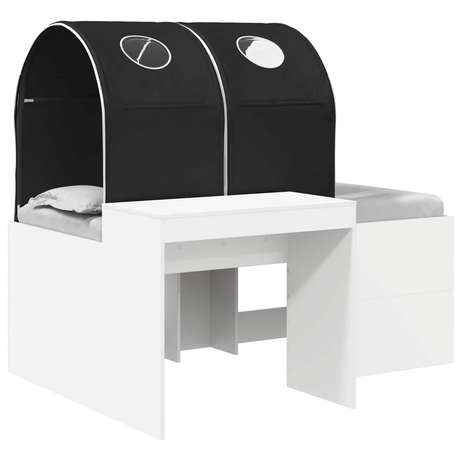 vidaXL Bett mit Tunnel 4 pcs Artisian Eiche und Schwarz Holzwerkstoff