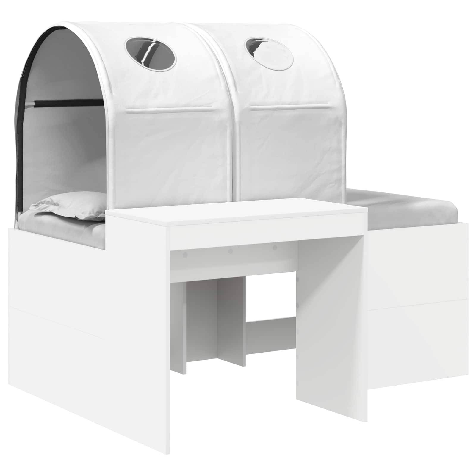vidaXL Bett mit Tunnel 4 pcs Artisian Eiche und Weiß Holzwerkstoff