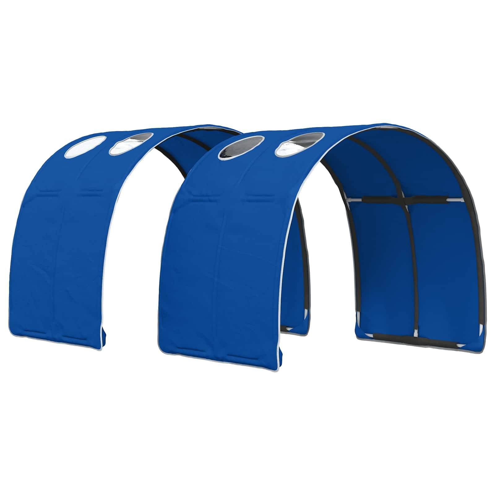 vidaXL Hochbett für Kinder mit Stauraum Weiß und Blau Holzwerkstoff