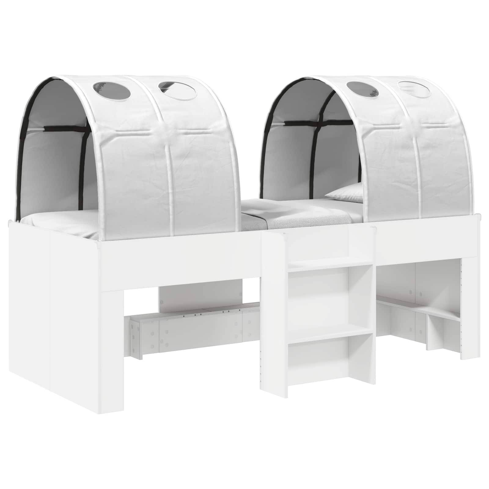 vidaXL Bett mit Tunnel 4 pcs Weiß Holzwerkstoff