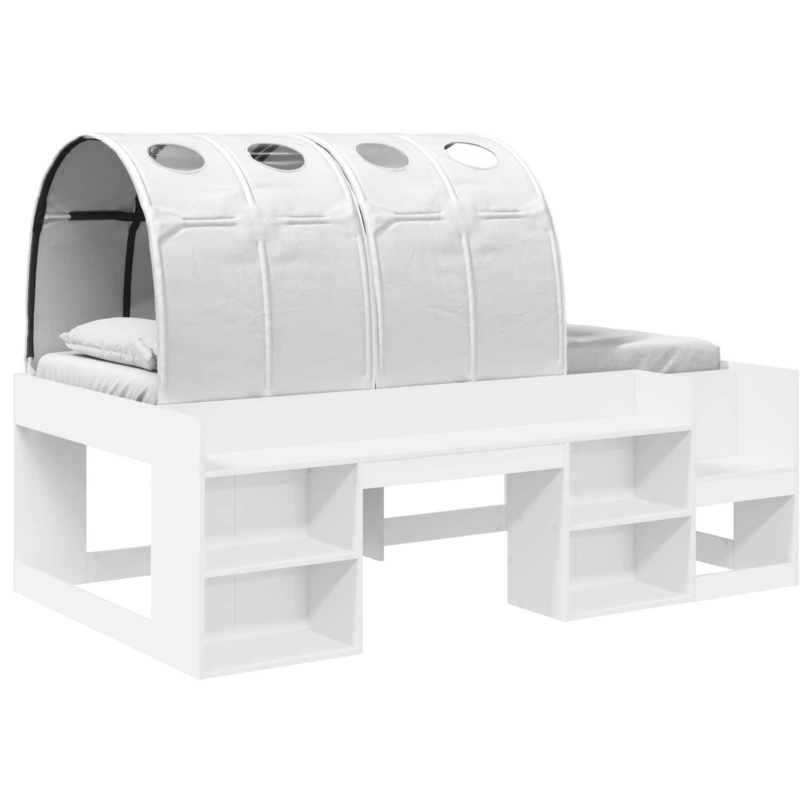 vidaXL Bett mit Tunnel 4 pcs Weiß Holzwerkstoff