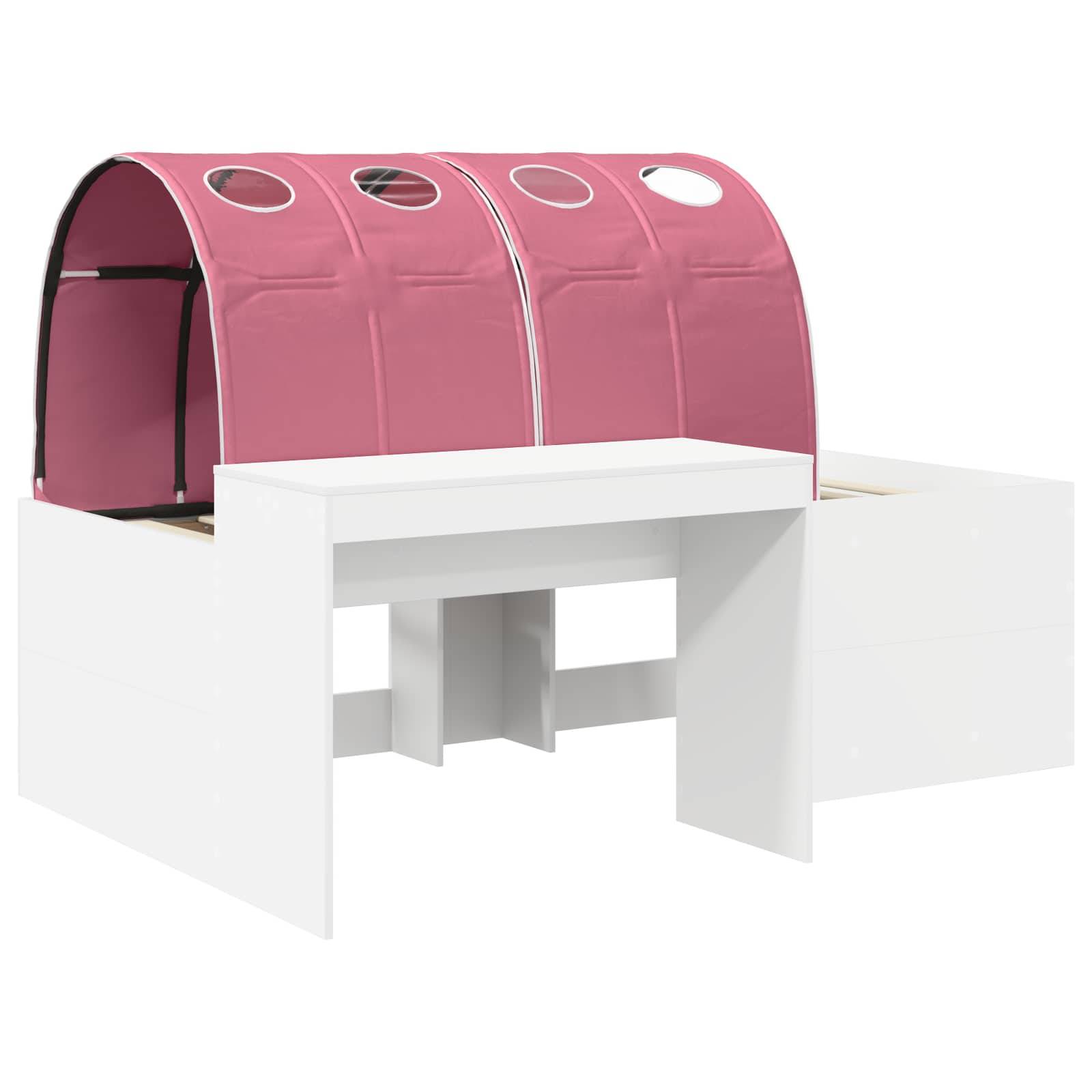 vidaXL Bettrahmen mit Tunnel 3 Stk. Weiß und Rosa Holzwerkstoff