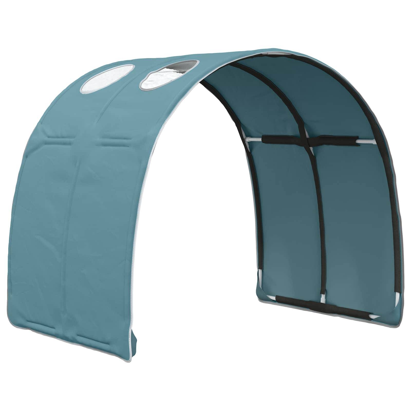 vidaXL Hochbett mit Schreibtisch für Kinder Weiß und Hellblau