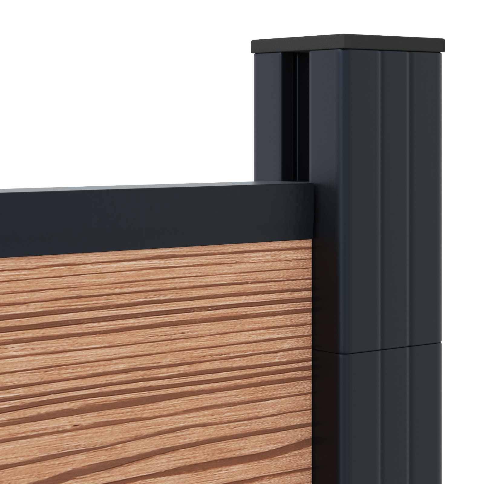 vidaXL Zaunelement 2 pcs WPC und Aluminium Braun