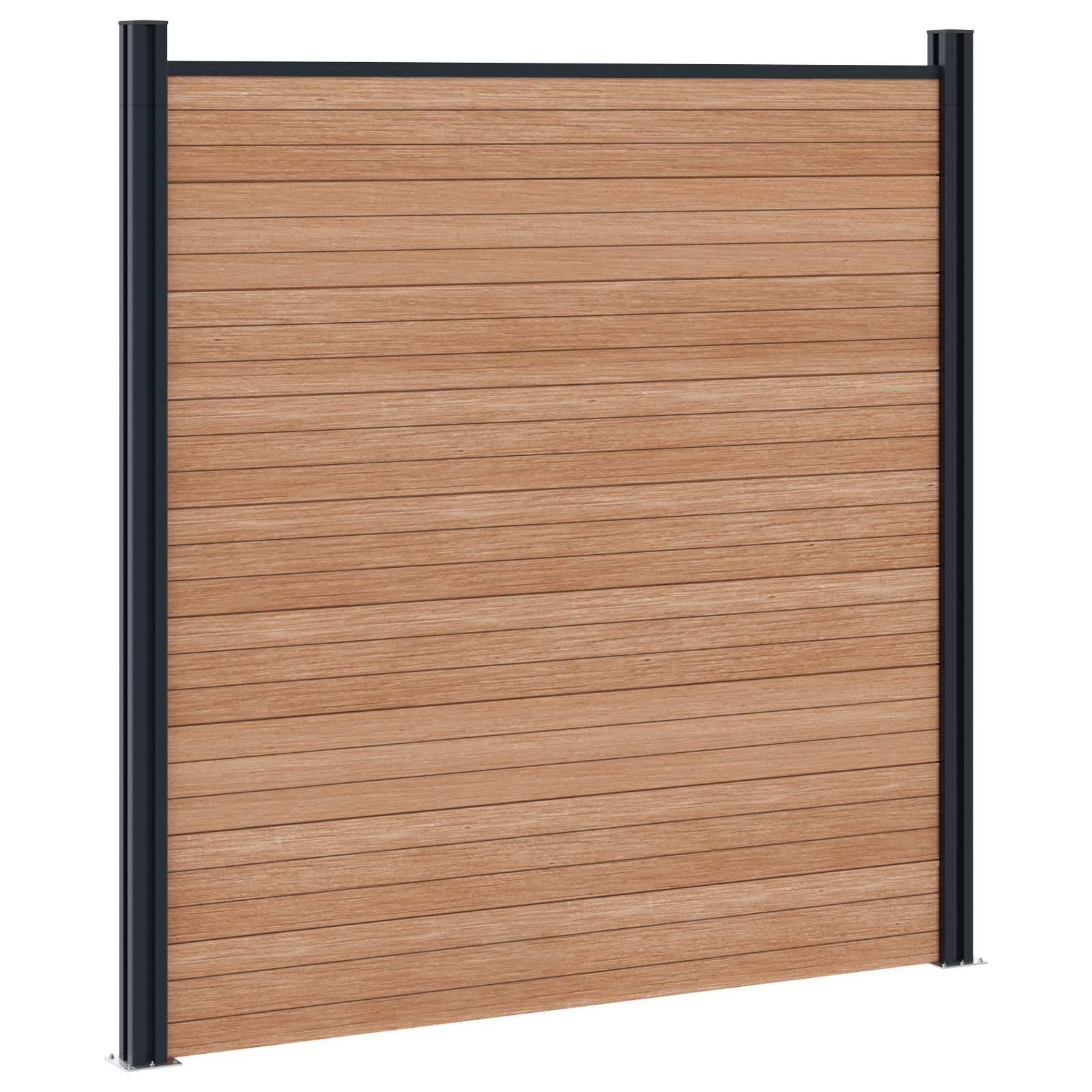 vidaXL Zaunelement 10 pcs WPC und Aluminium Braun