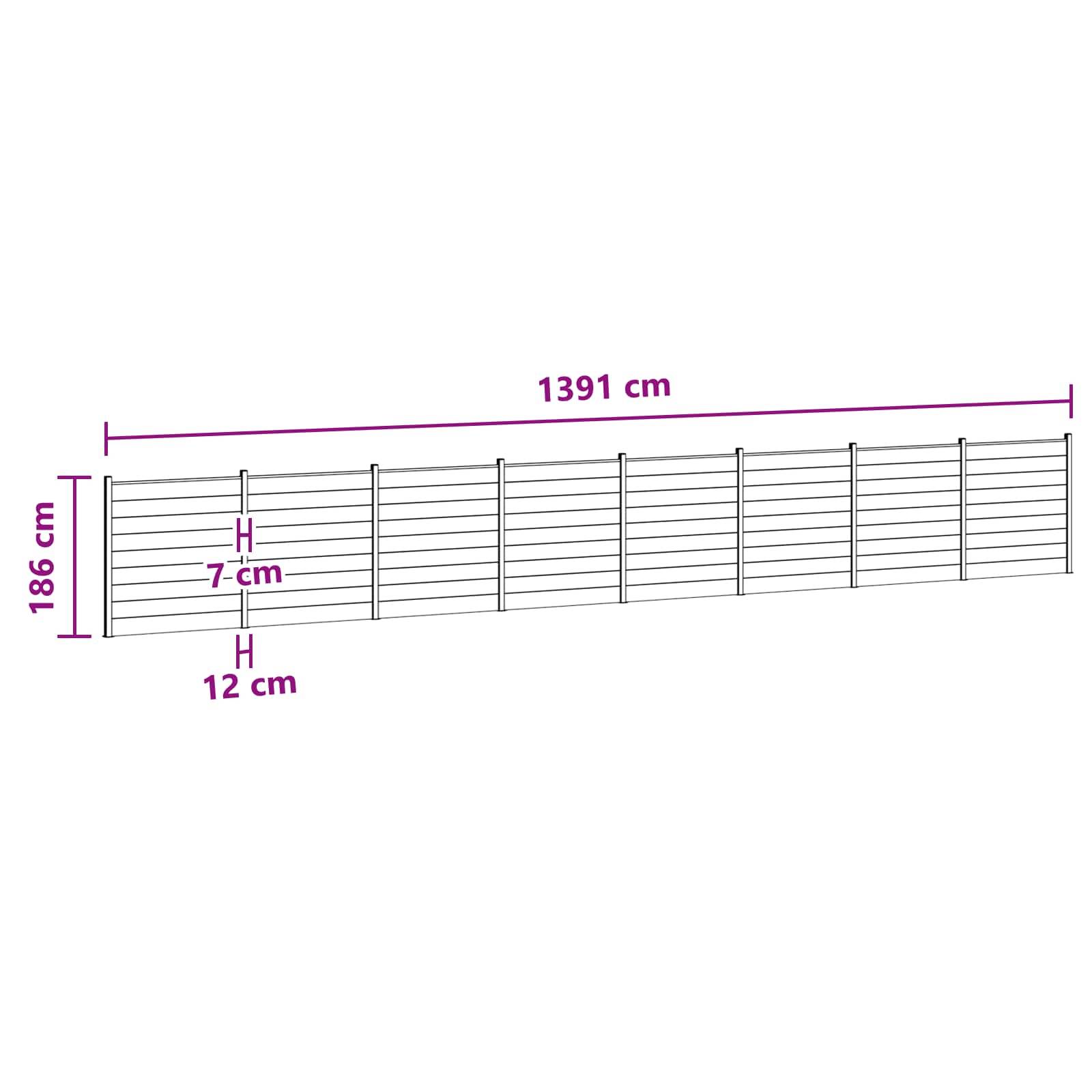 vidaXL Zaunelement 8 pcs WPC und Aluminium Braun