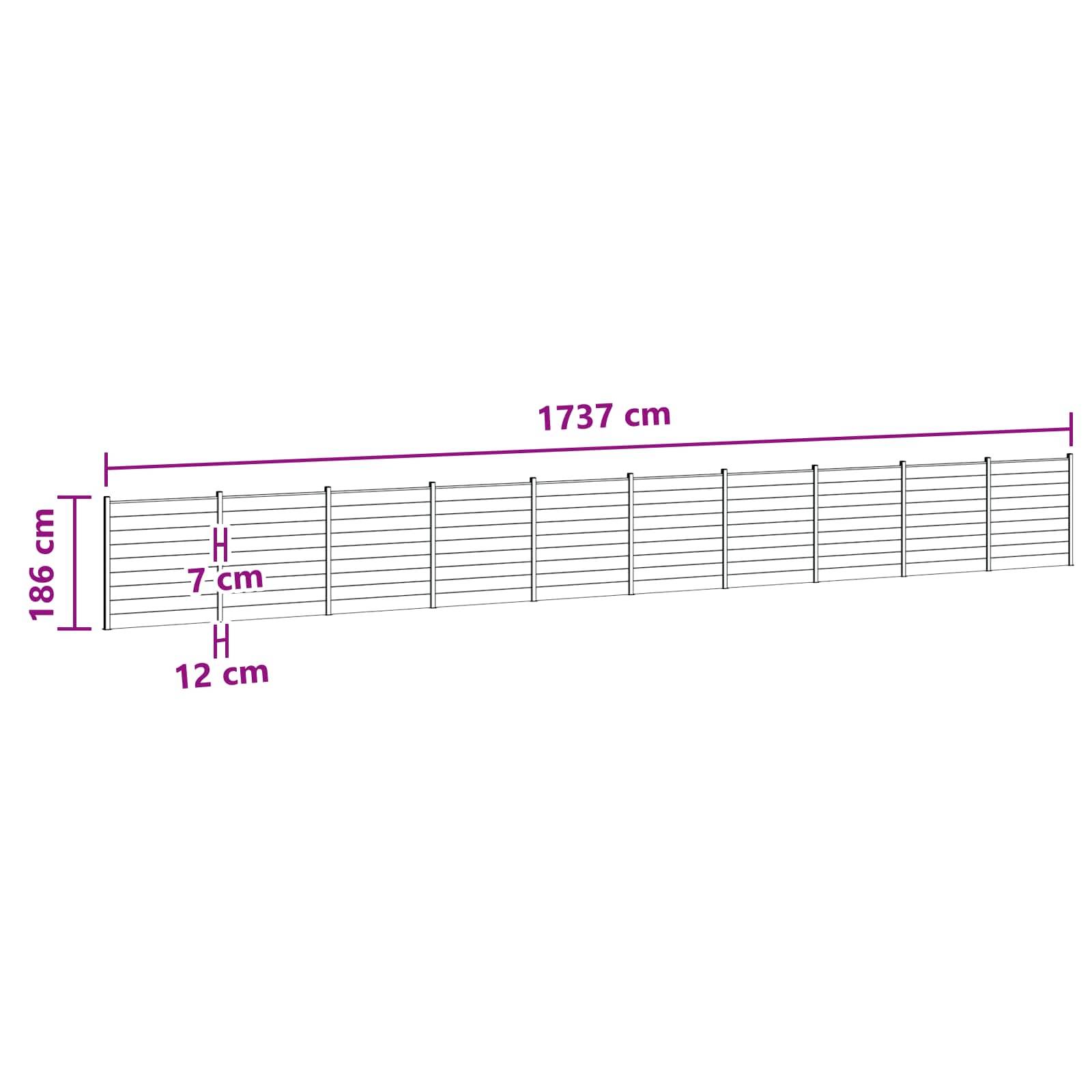 vidaXL Zaunelement 10 pcs WPC und Aluminium Schwarz