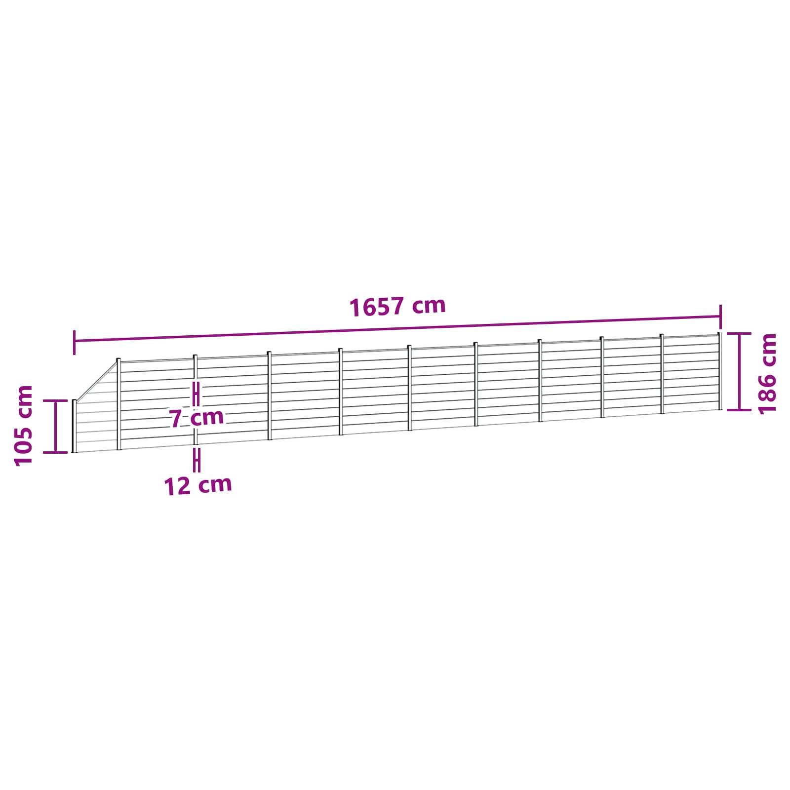 vidaXL Zaunelement 10 pcs WPC und Aluminium Braun