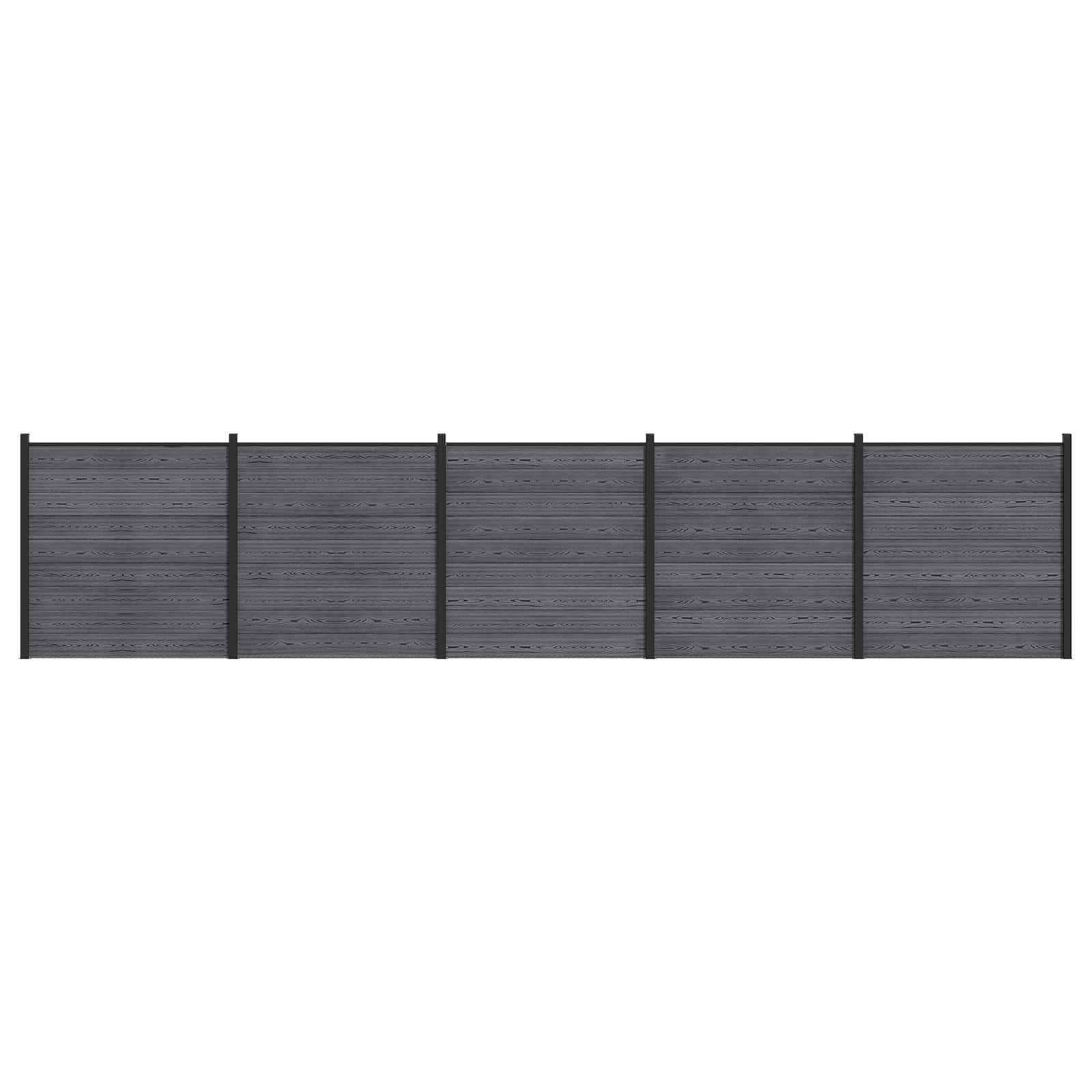 vidaXL Zaunelement 5 pcs WPC und Aluminium Grau