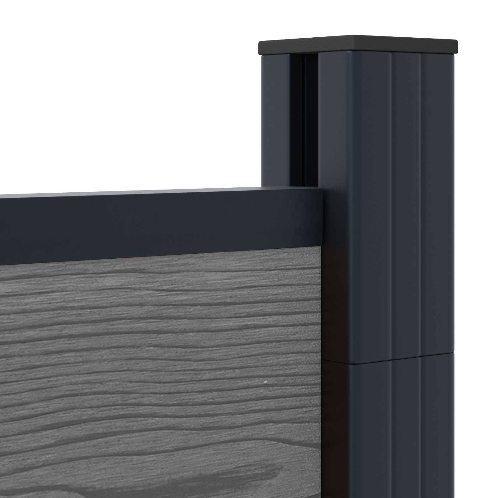 vidaXL Zaunelement 9 pcs WPC und Aluminium Grau