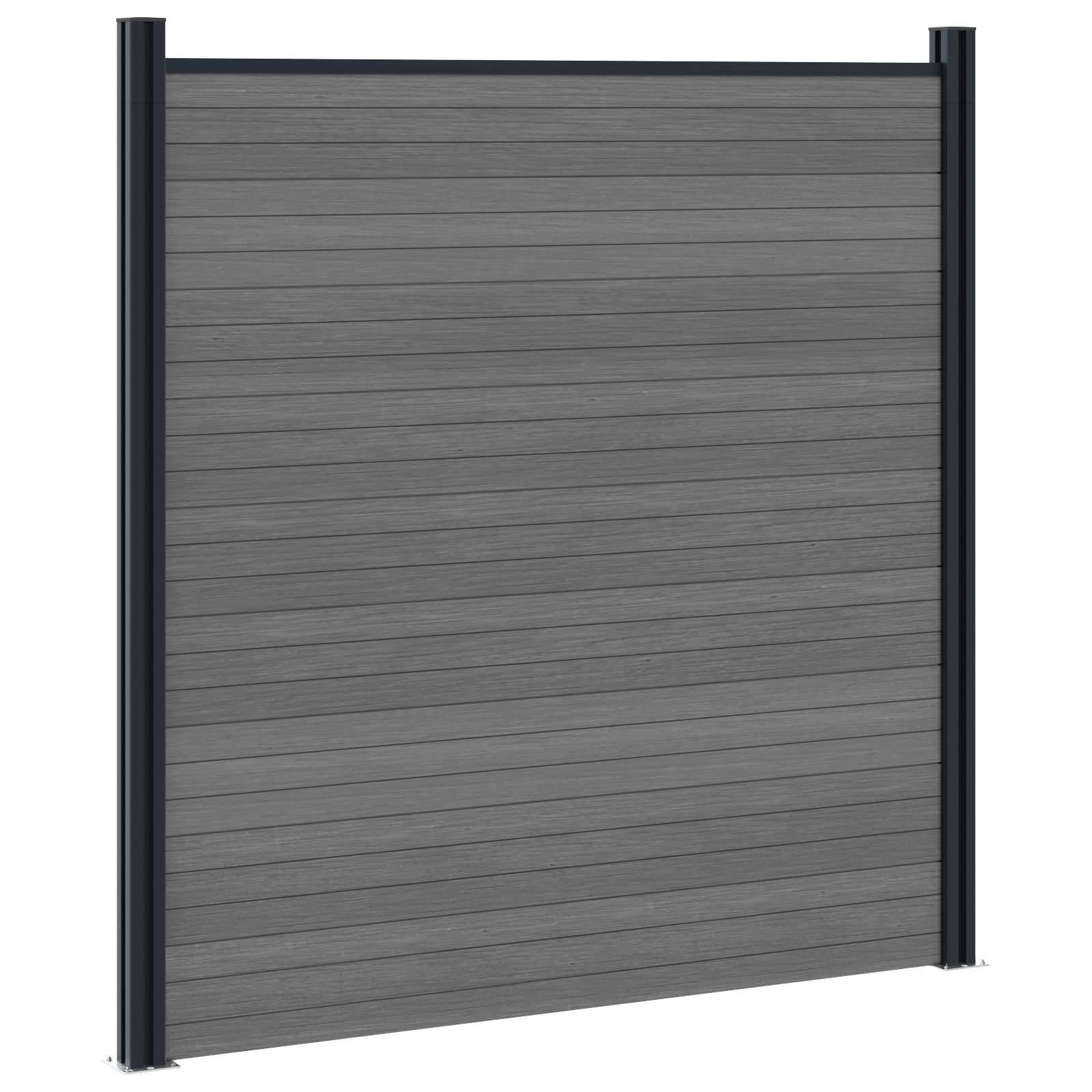 vidaXL zaunset 1045 x 186 cm WPC und Aluminium Grau
