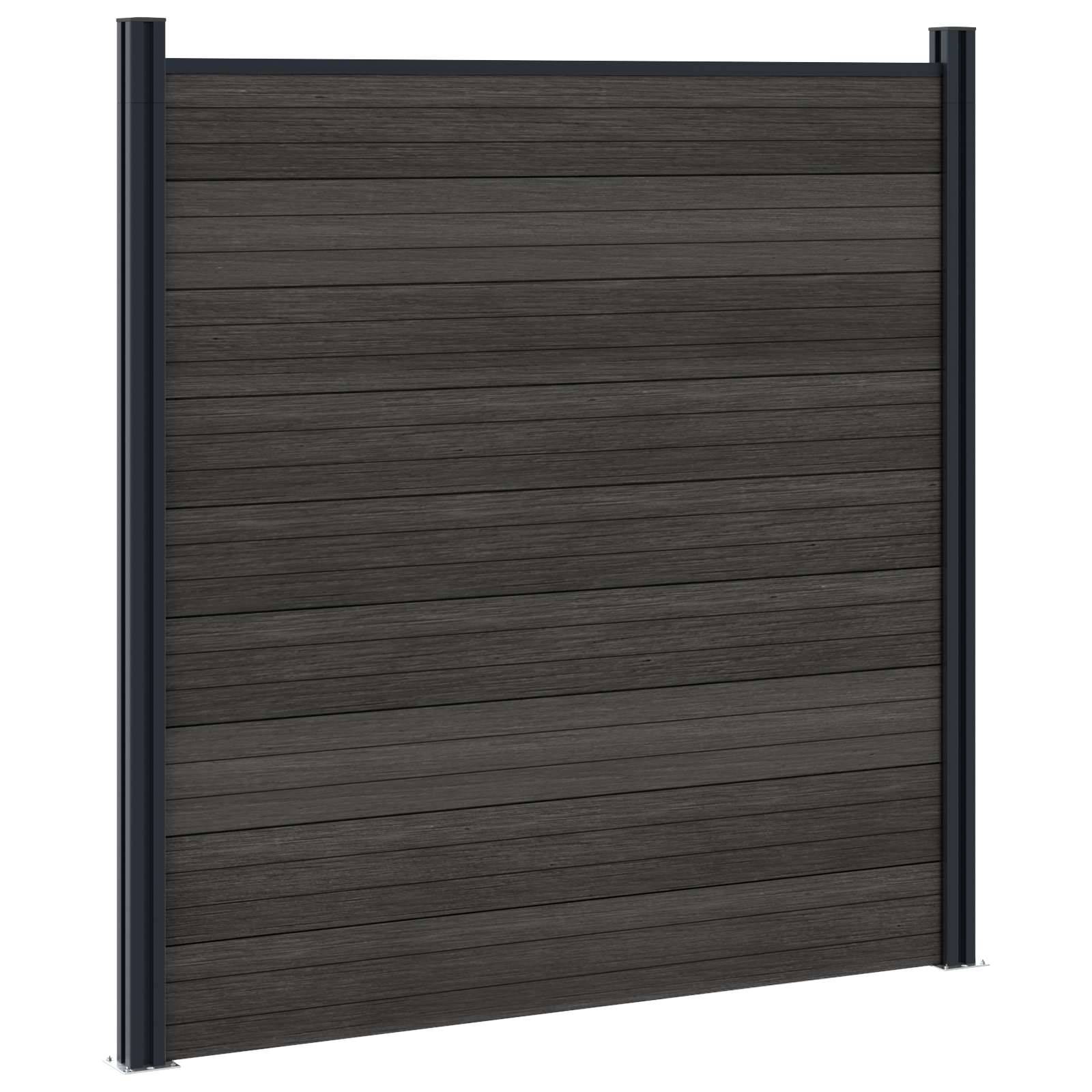 vidaXL Zaunelement 6 pcs WPC und Aluminium Schwarz