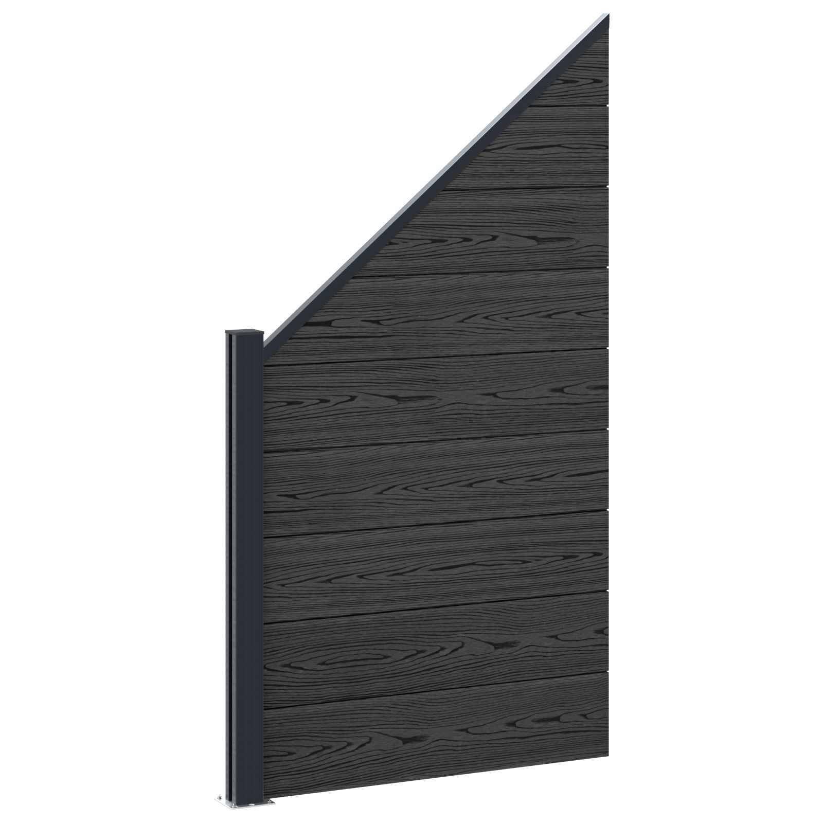 vidaXL Zaunelement WPC und Aluminium Schwarz