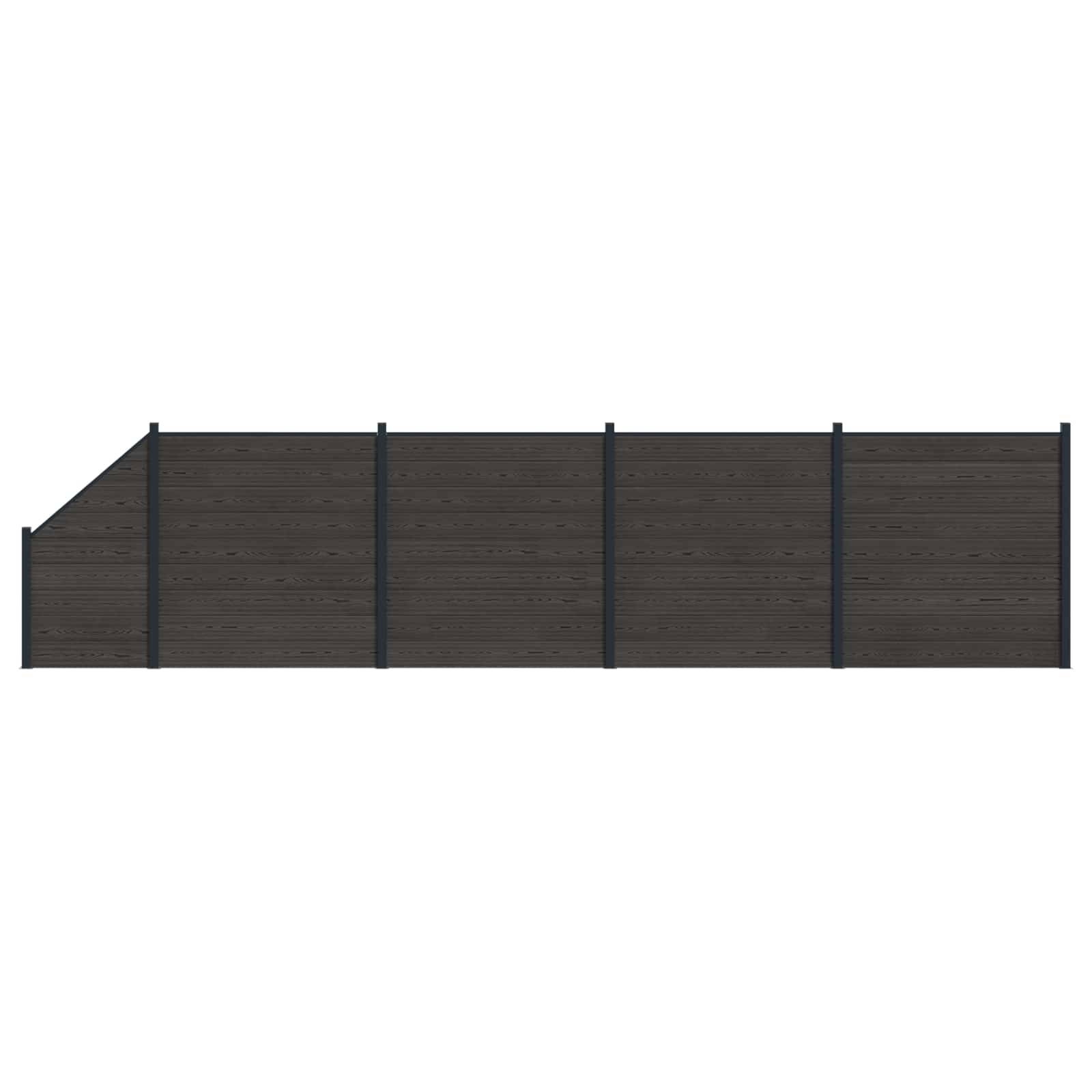 vidaXL Zaunelement 5 pcs WPC und Aluminium Schwarz