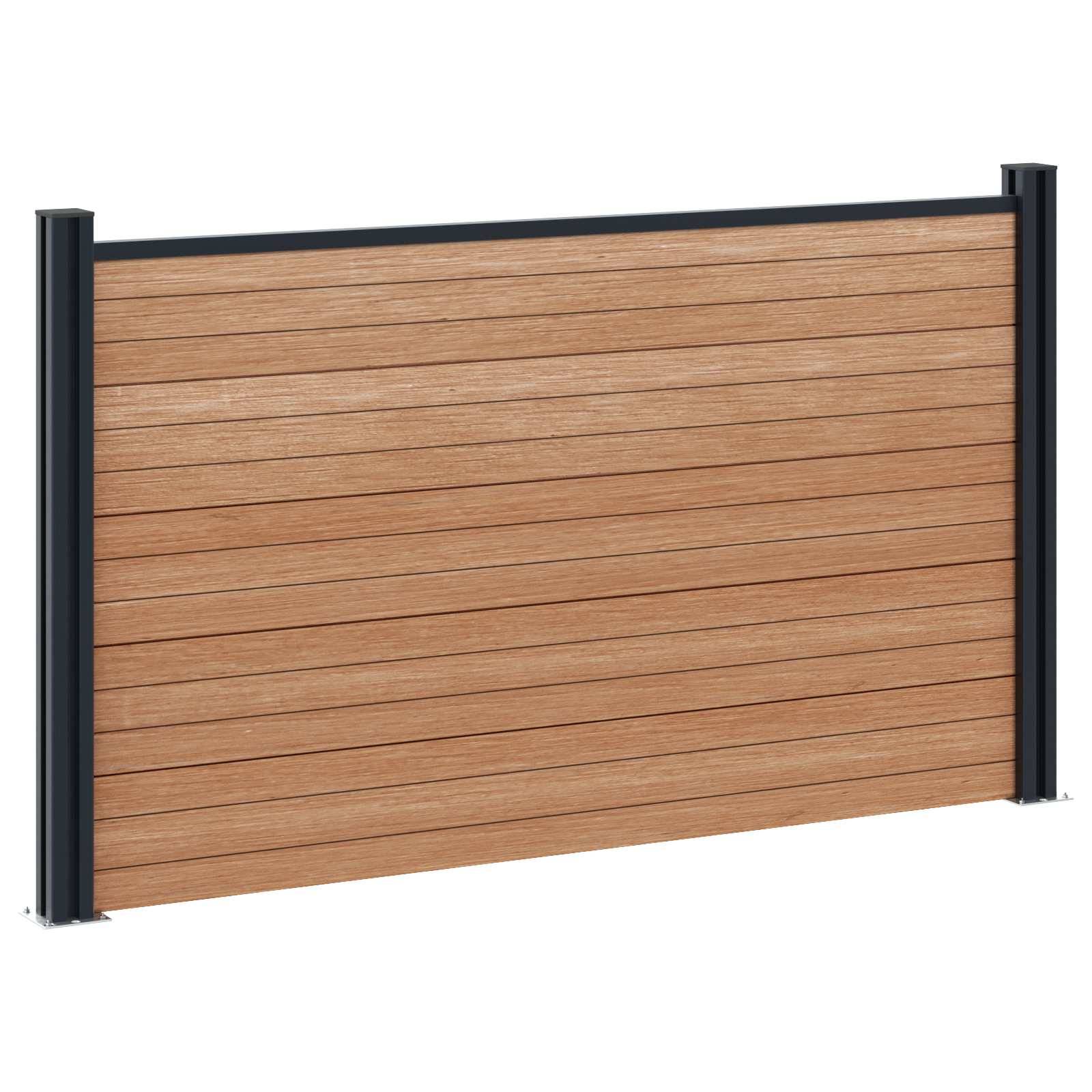 vidaXL Zaunelement WPC und Aluminium Braun