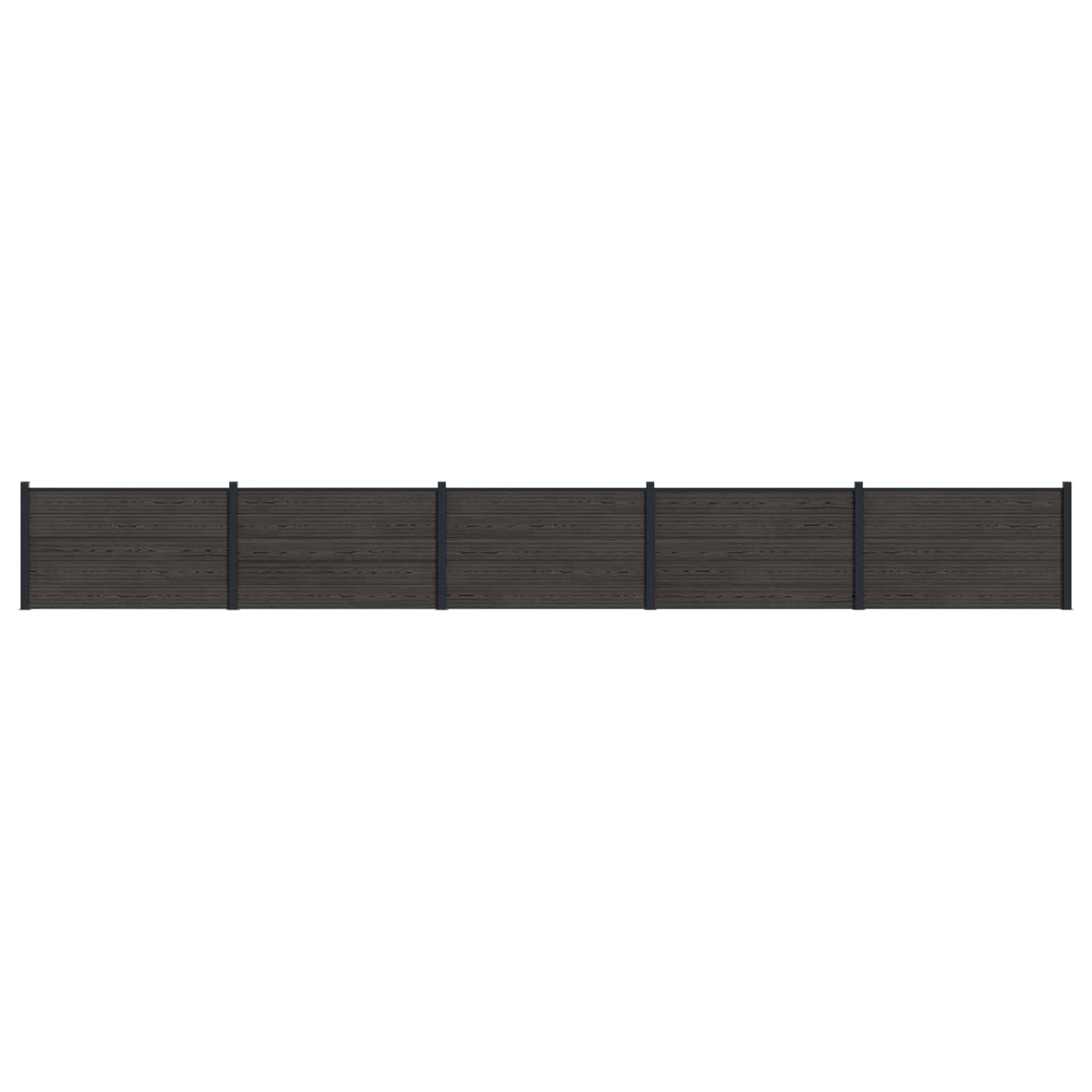 vidaXL Zaunelement 5 pcs WPC und Aluminium Schwarz