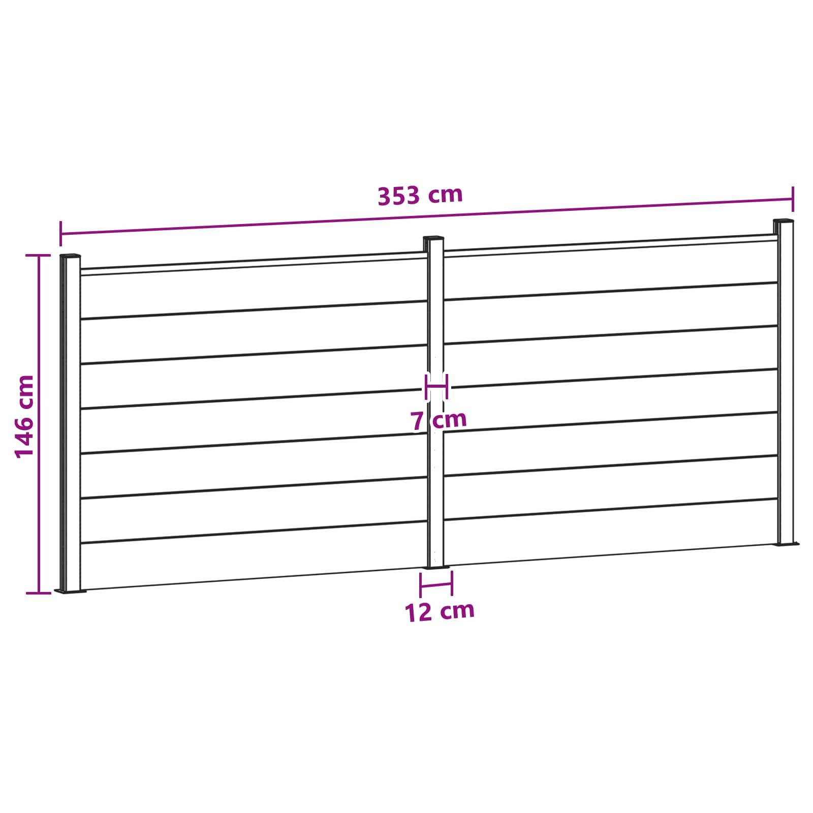 vidaXL Zaunelement 2 pcs WPC und Aluminium Braun