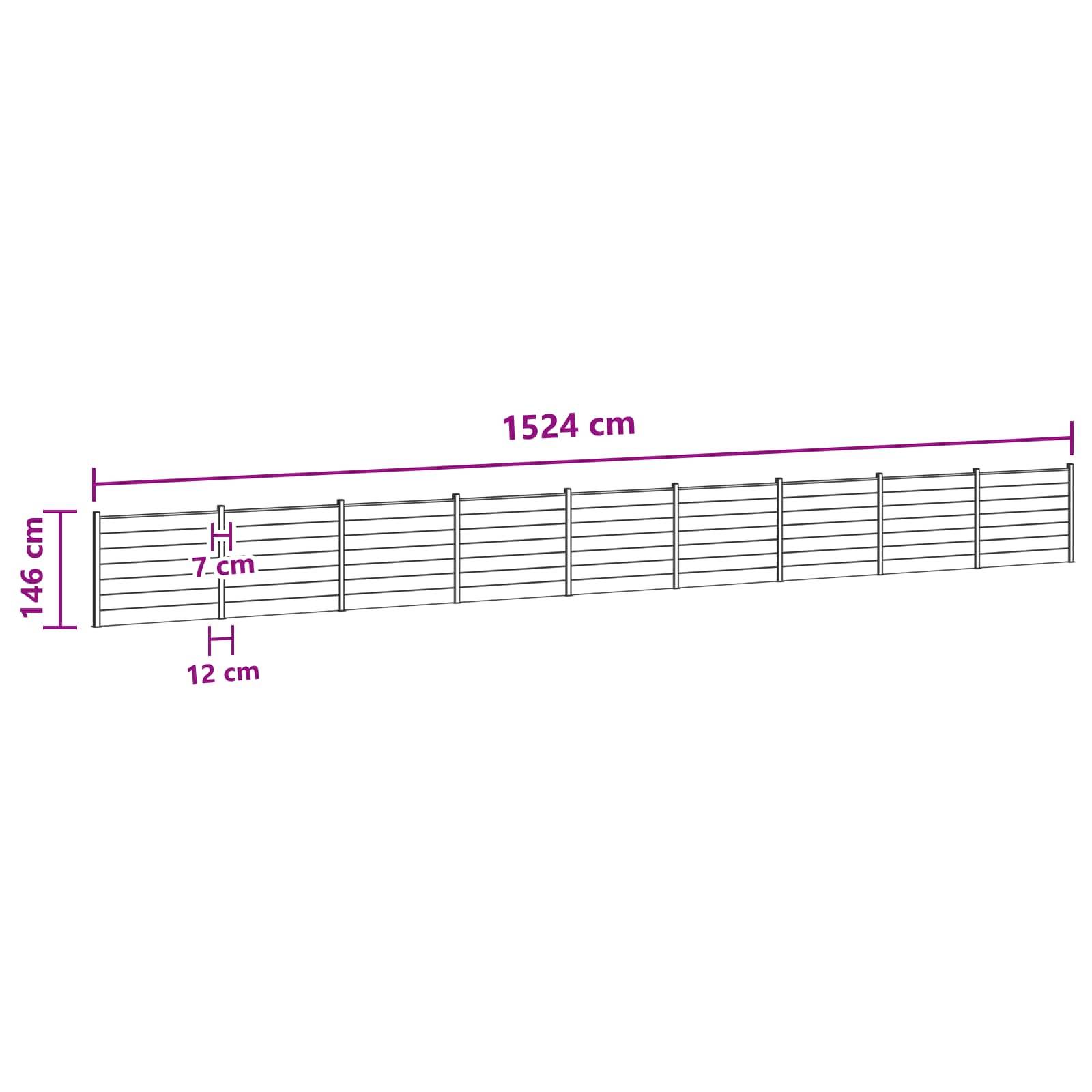 vidaXL Zaunelement 9 pcs WPC und Aluminium Grau