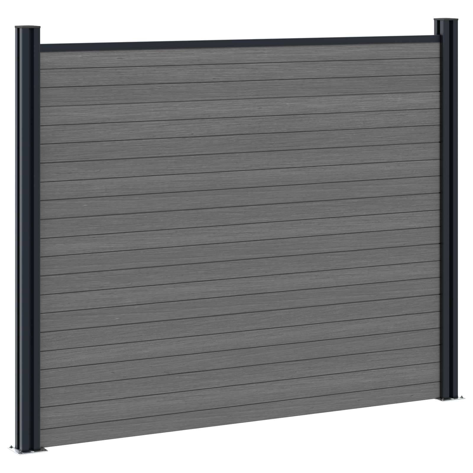 vidaXL Zaunelement WPC und Aluminium Grau