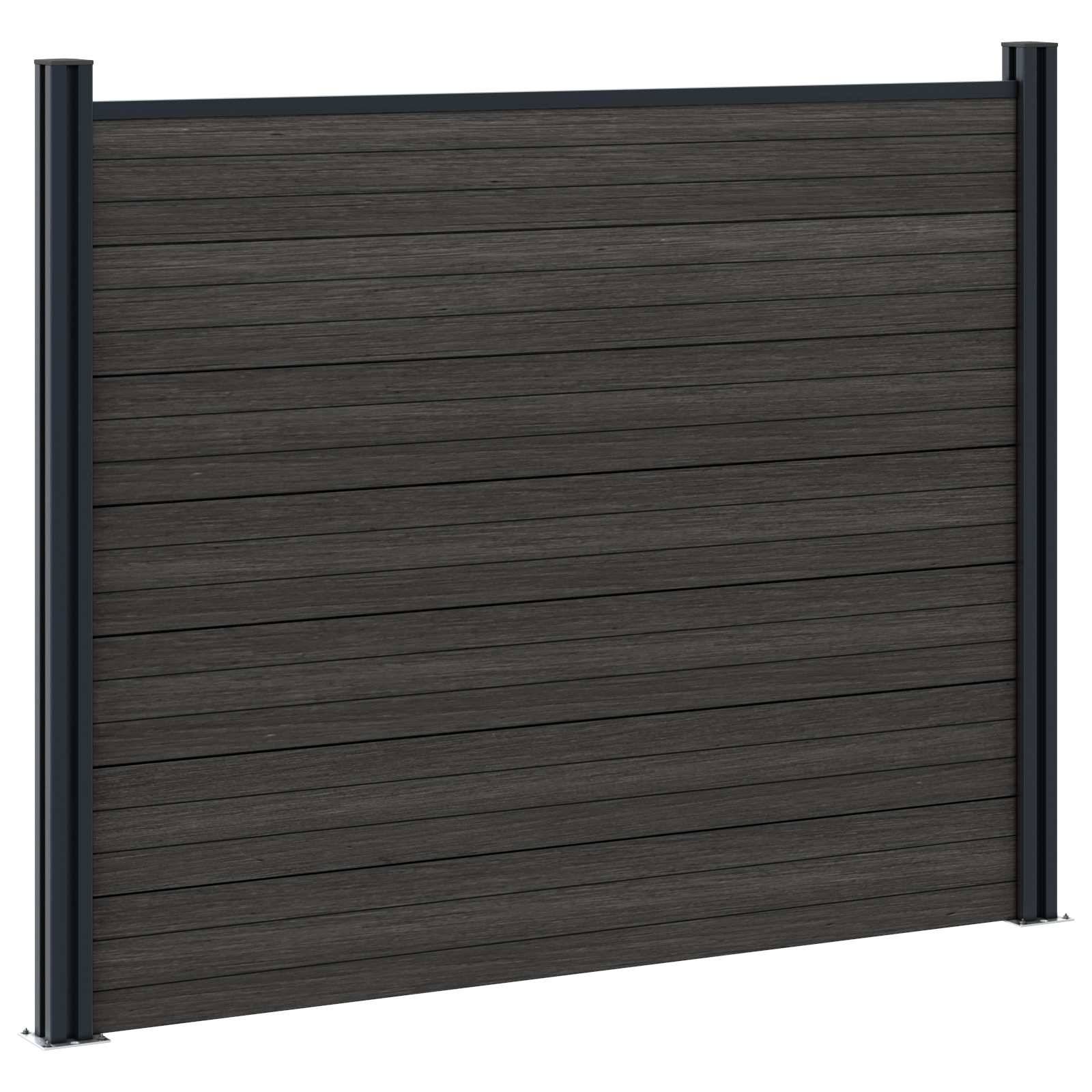 vidaXL Zaunelement WPC und Aluminium Schwarz