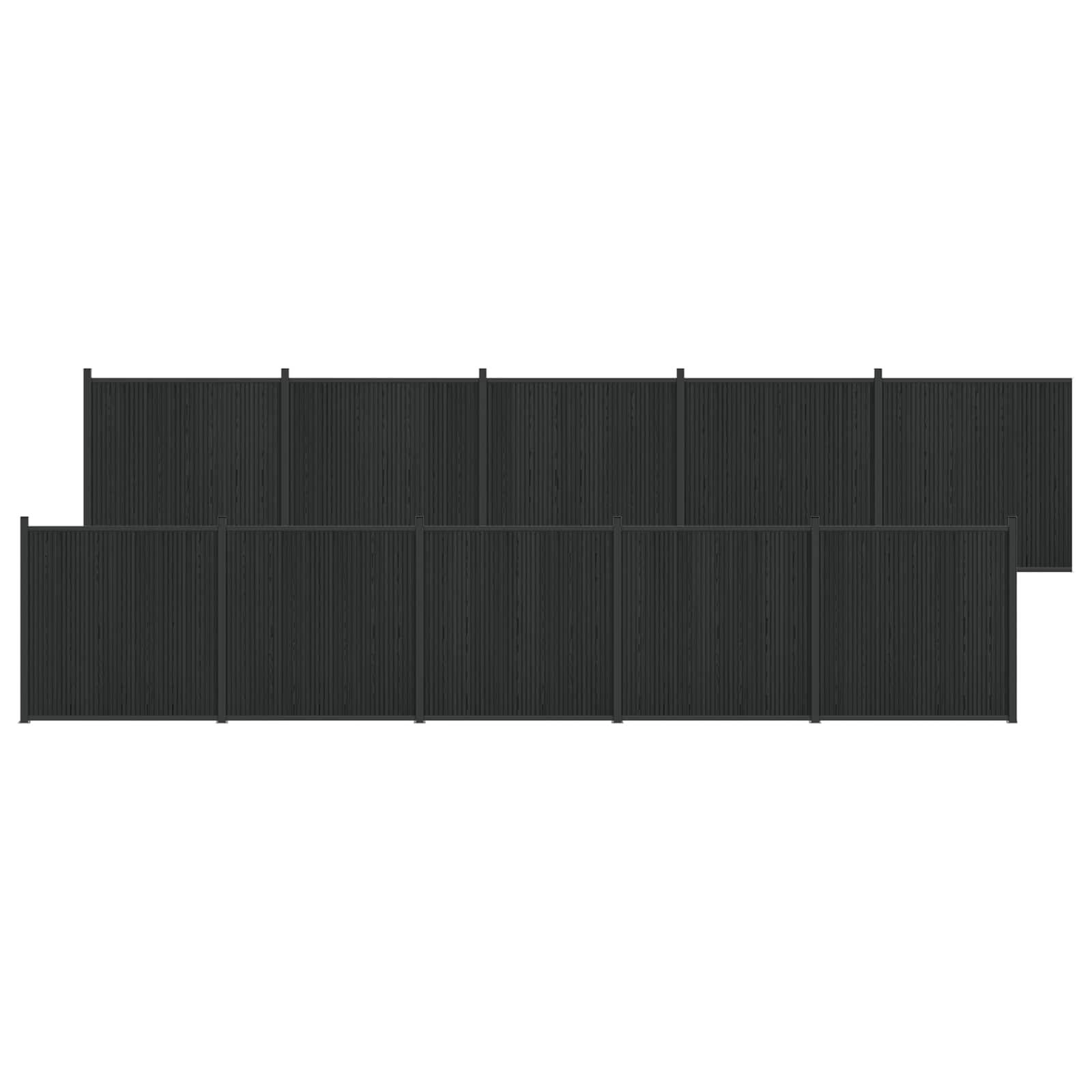 vidaXL Zaunelement 10 pcs WPC und Aluminium Schwarz