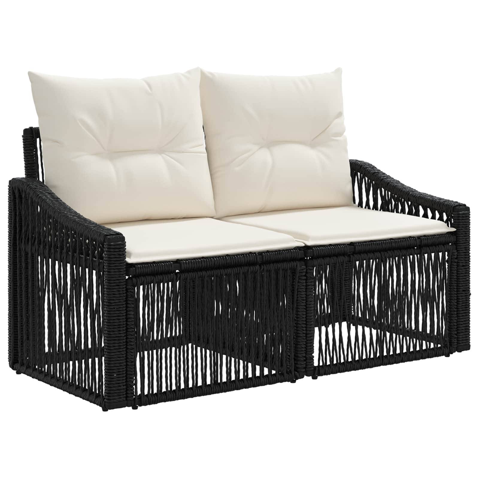 vidaXL Gartensofa-set 9 stk. Schwarz Poly-Rattan