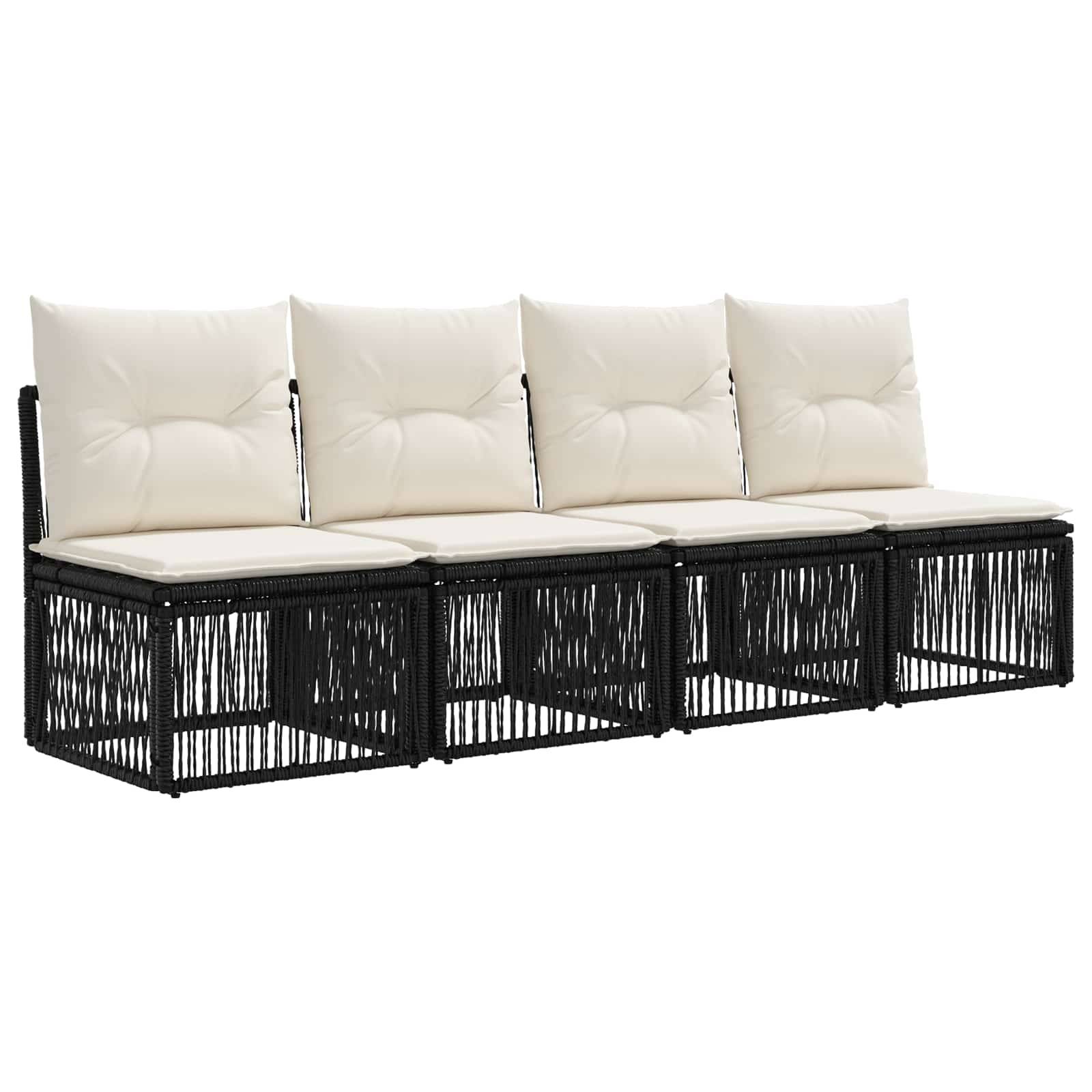 vidaXL Gartensofa-set 8 stk. 8-Sitzanzahl Schwarz und Cremeweiß
