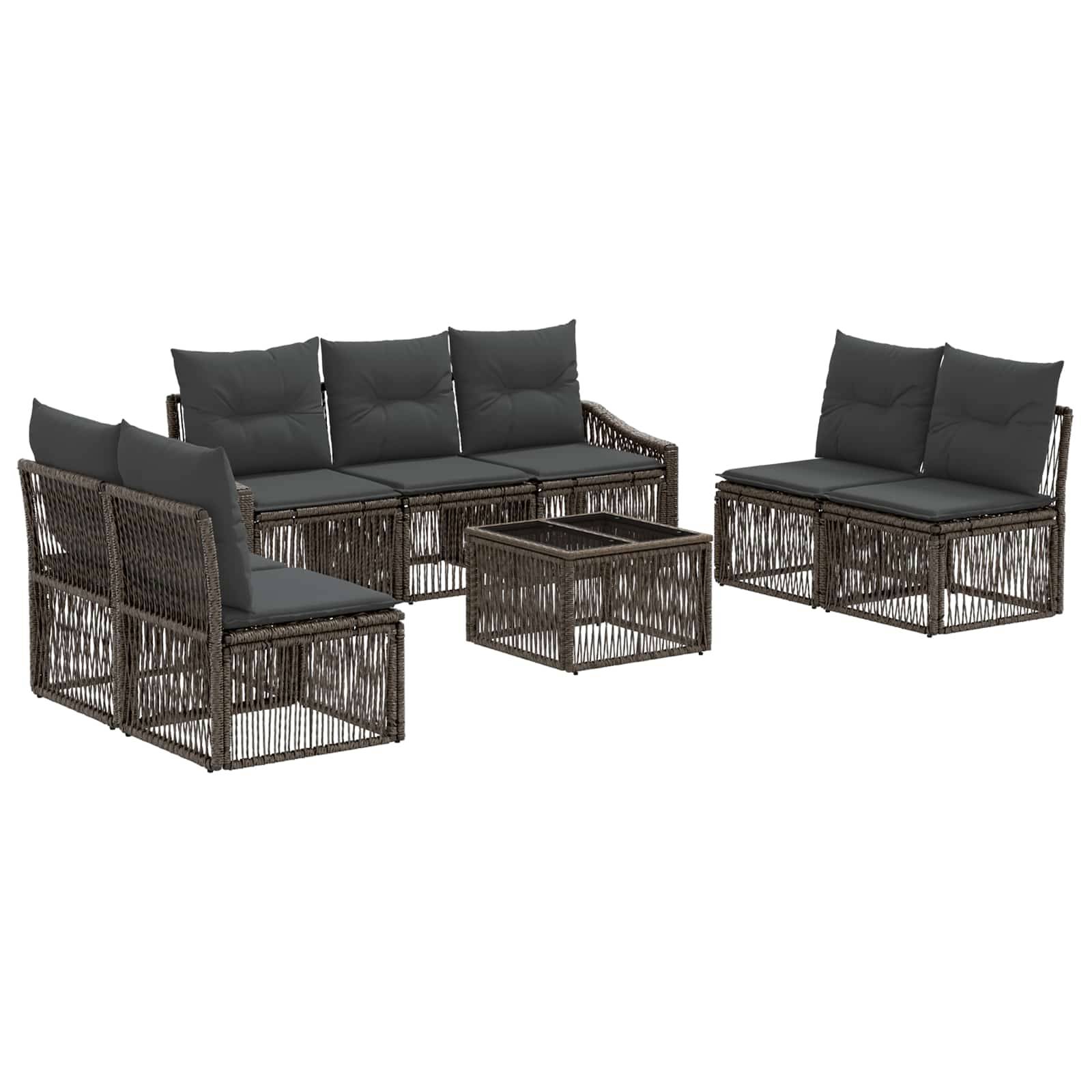 vidaXL Gartensofa-set 8 pcs Grau Poly-Rattan