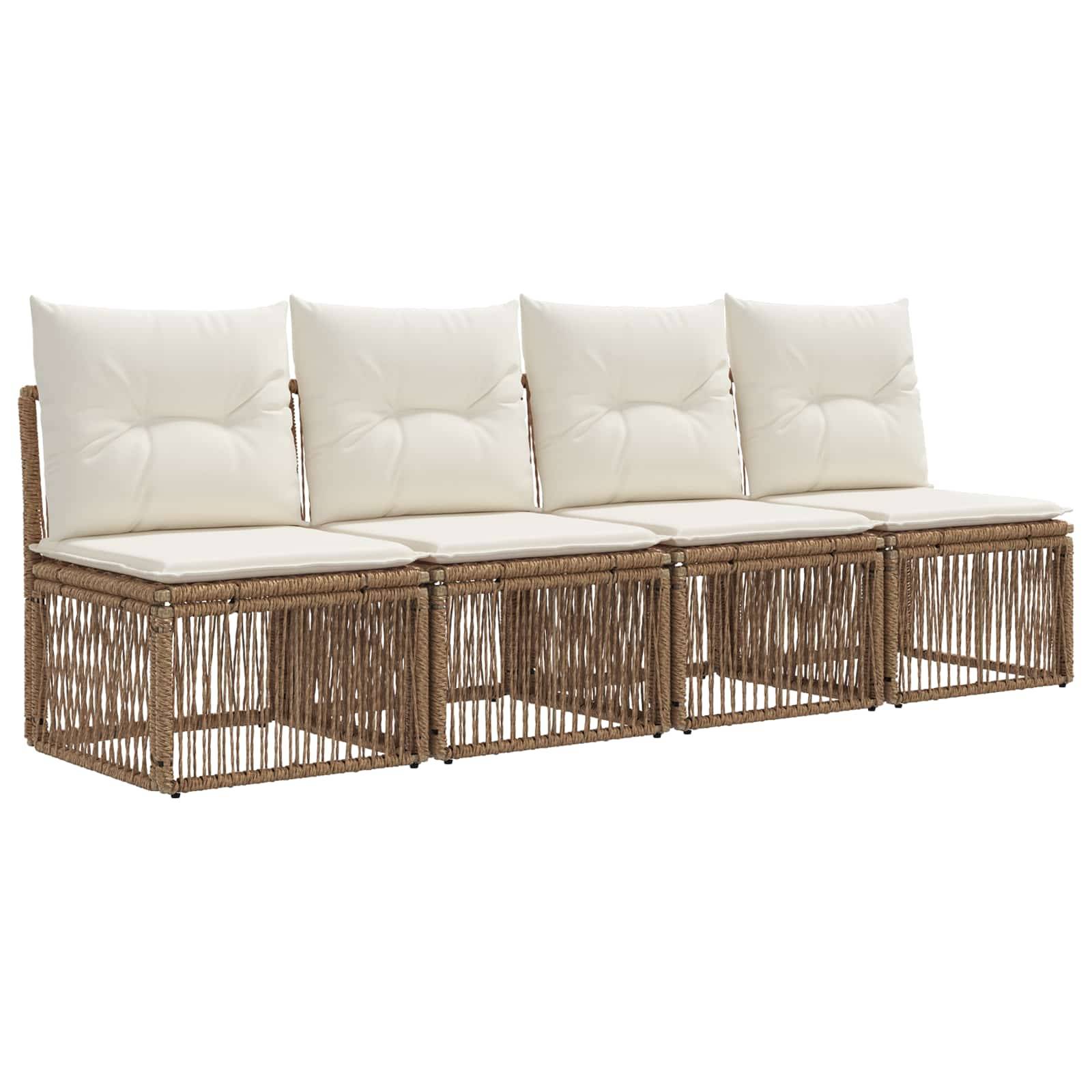 vidaXL Gartensofa-set 7 stk. Beige und Cremeweiß Poly-Rattan