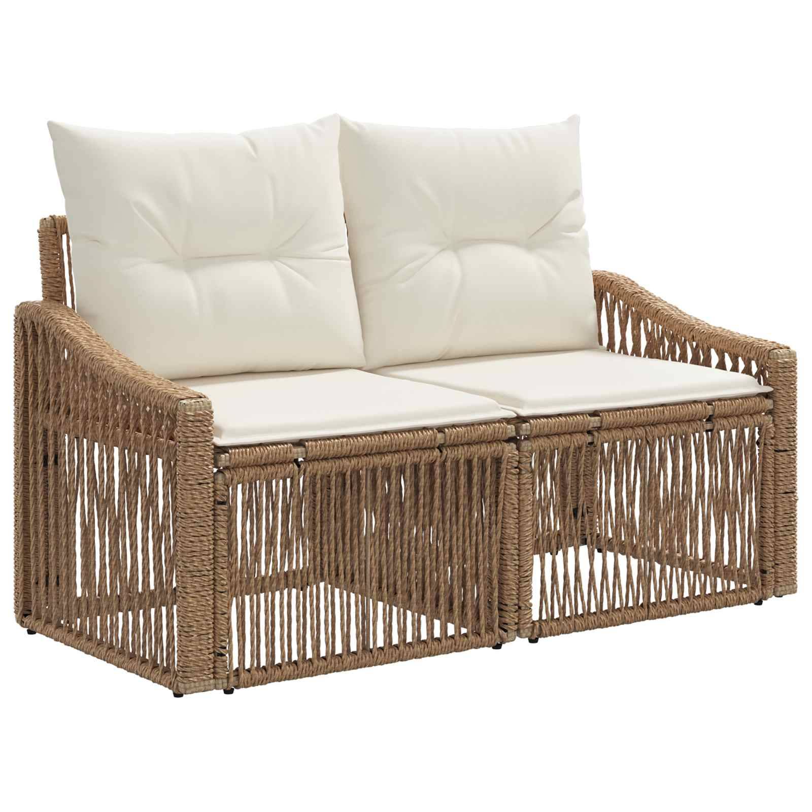 vidaXL Gartensofa-set 7 pcs Beige Poly-Rattan