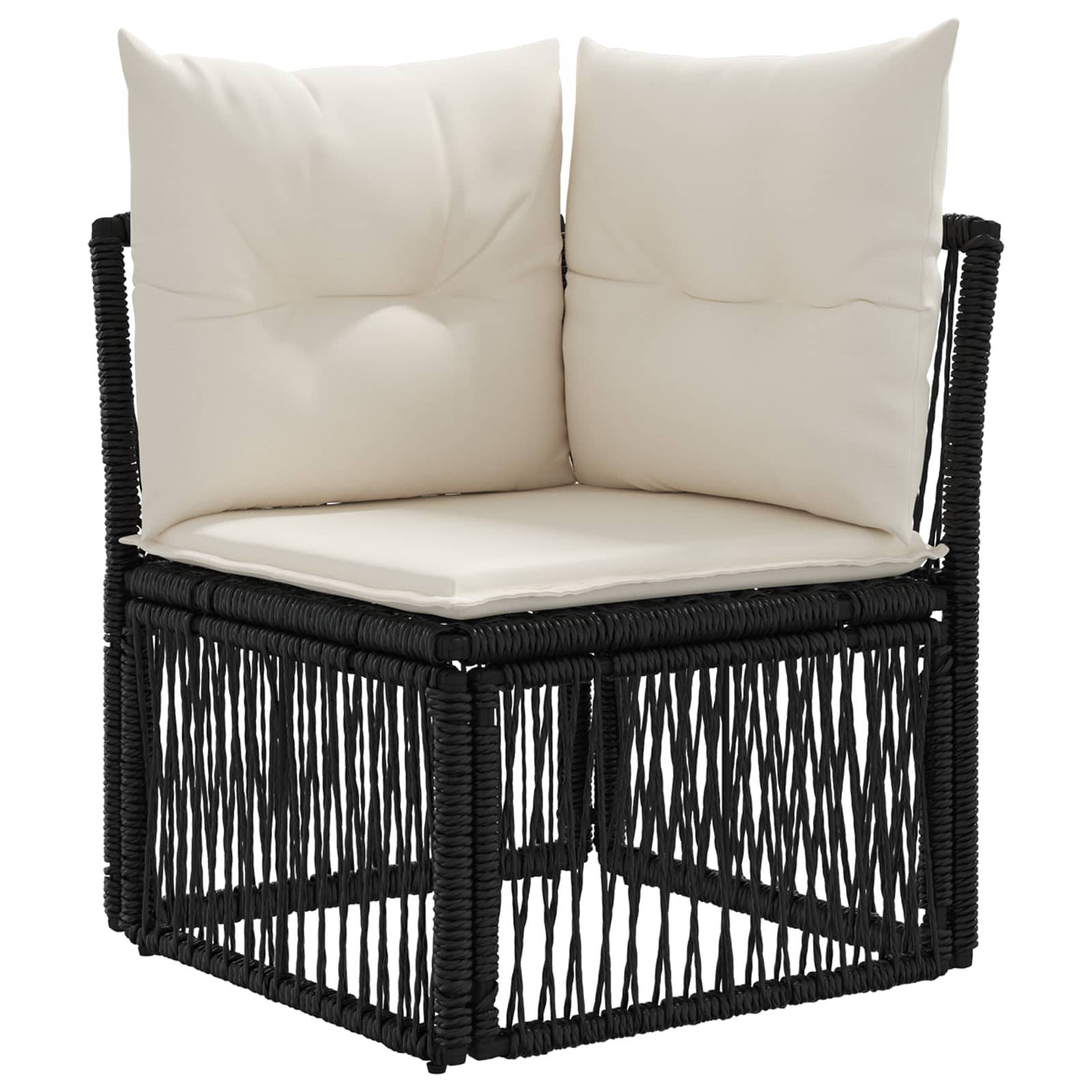 vidaXL Gartensofa-set 5 stk. Schwarz Poly-Rattan
