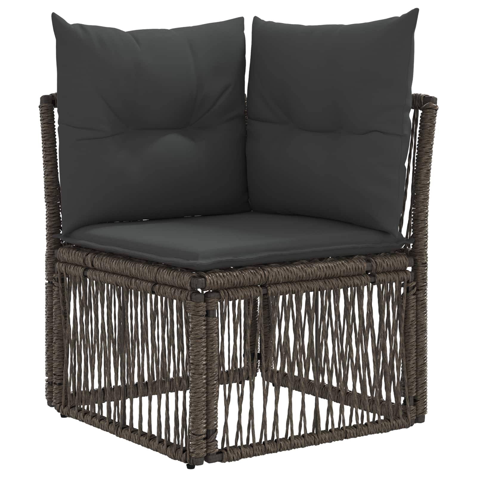 vidaXL Gartensofa-set 10 stk. Grau und Dunkelgrau Poly-Rattan
