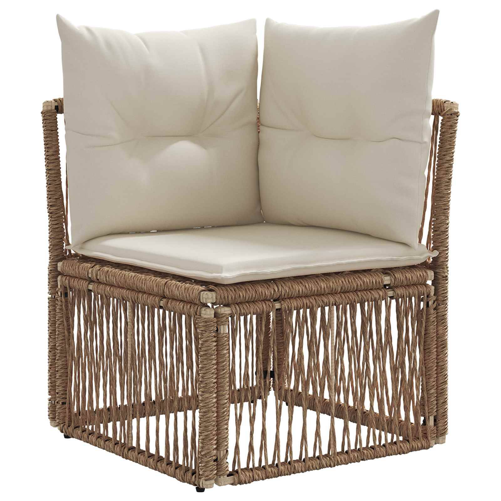 vidaXL Gartensofa-set 10 stk. Beige Poly-Rattan