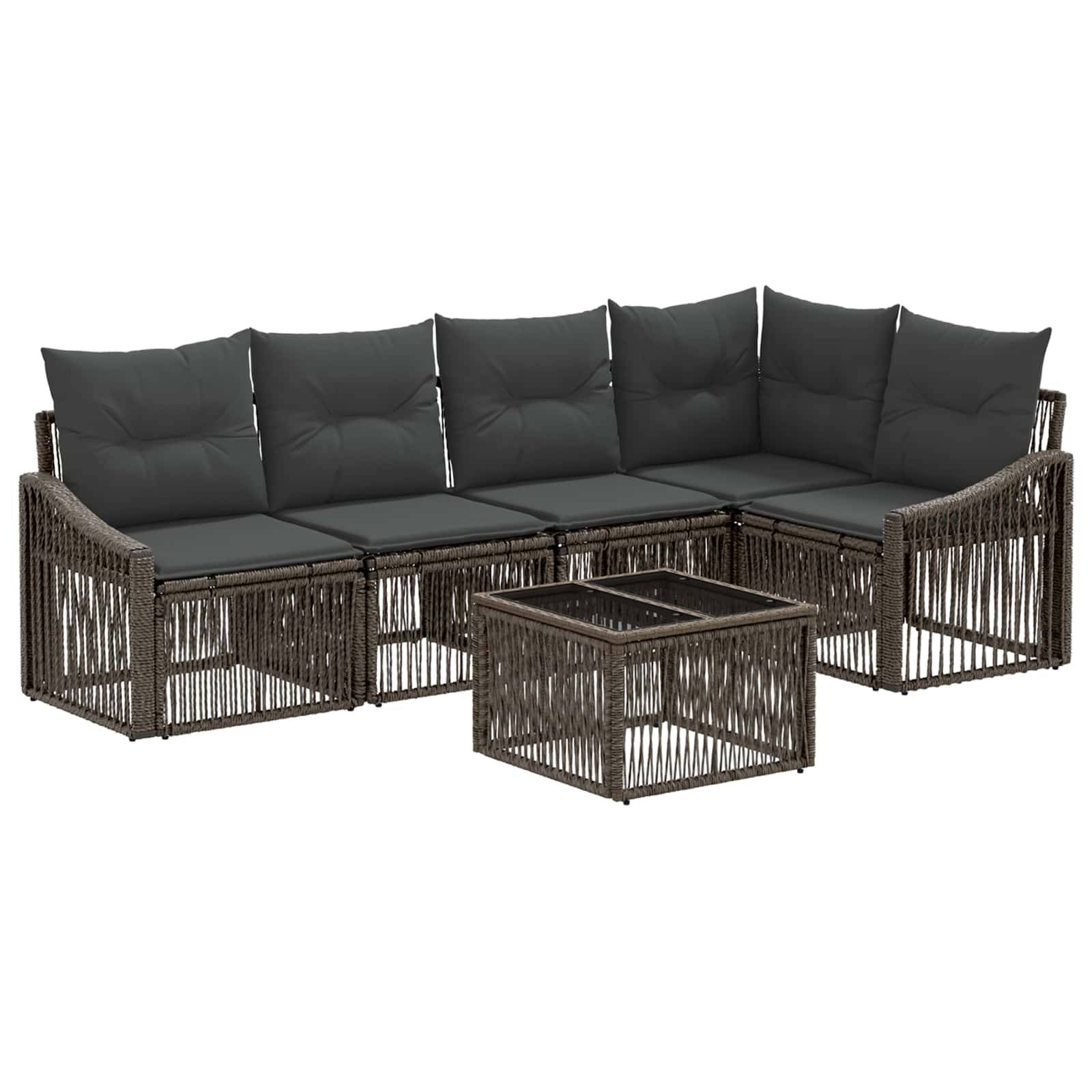 vidaXL Gartensofa-set 6 pcs Grau Poly-Rattan