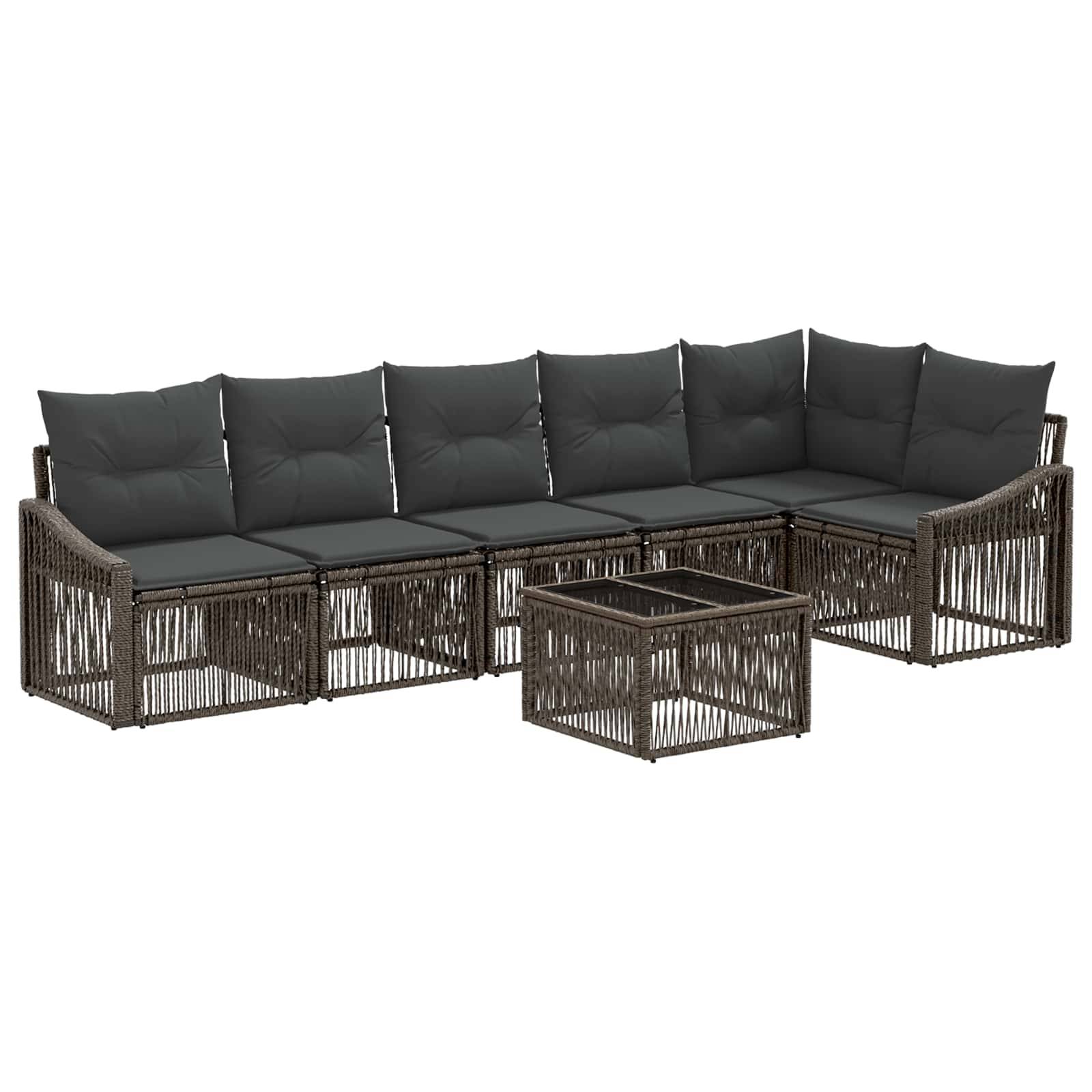 vidaXL Gartensofa-set 7 pcs Grau Poly-Rattan
