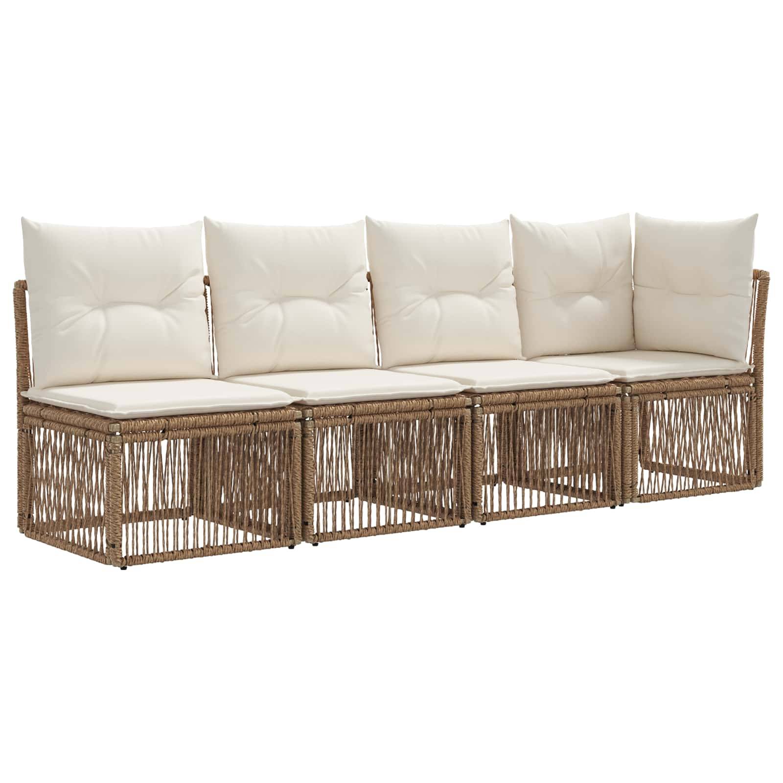 vidaXL Gartensofa-set 12 pcs Beige und Cremeweiß Poly-Rattan