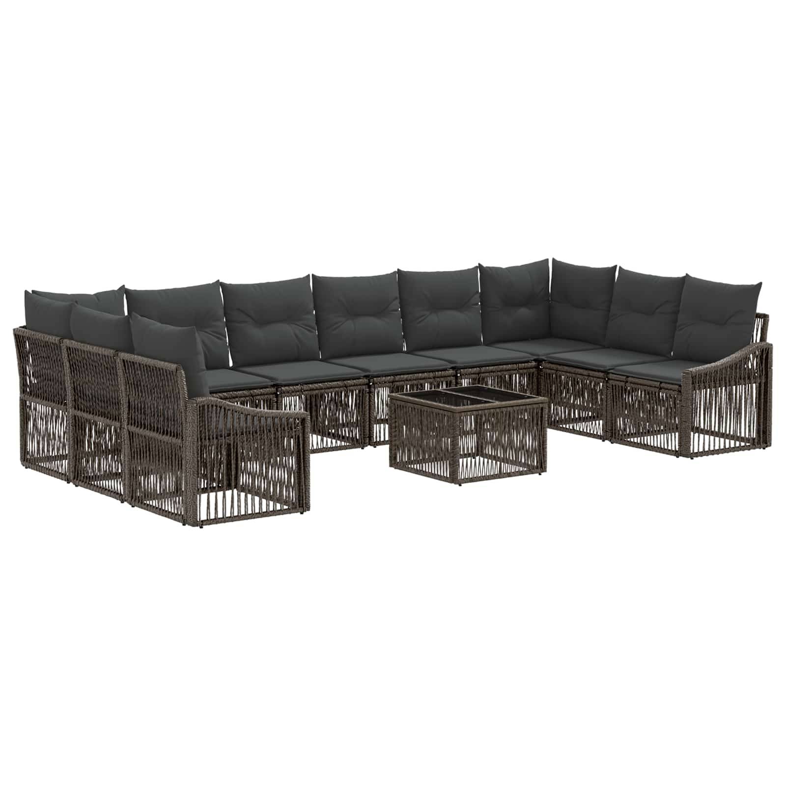 vidaXL Gartensofa-set 11 pcs Grau Poly-Rattan