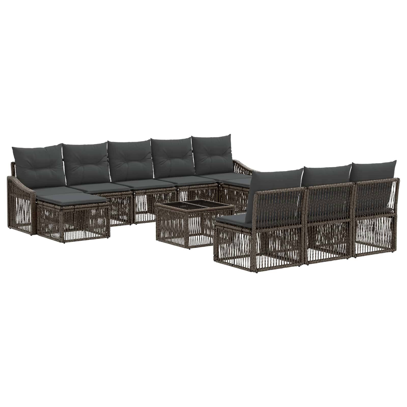 vidaXL Gartensofa-set 11 pcs Grau Poly-Rattan