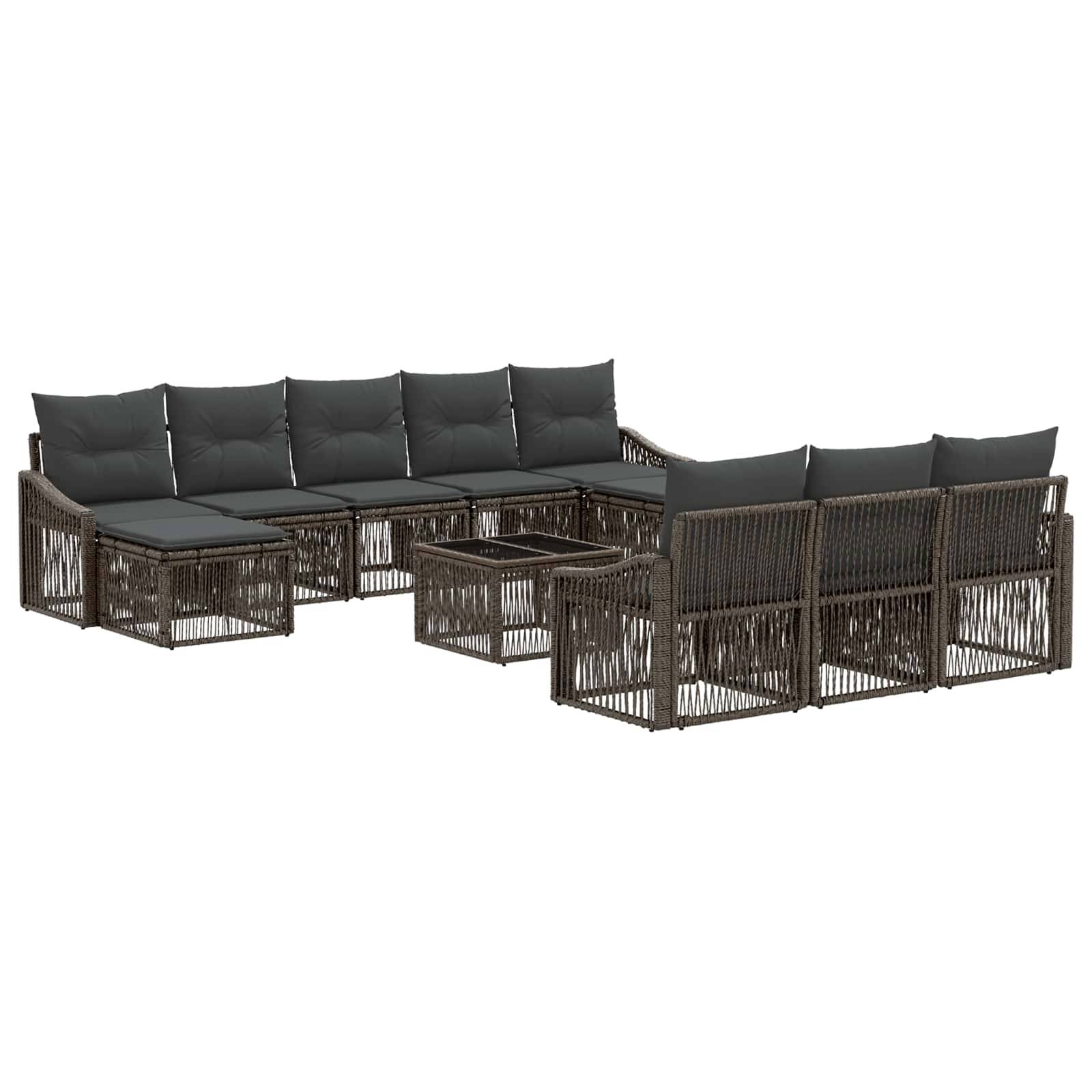 vidaXL Gartensofa-set 11 pcs Grau Poly-Rattan